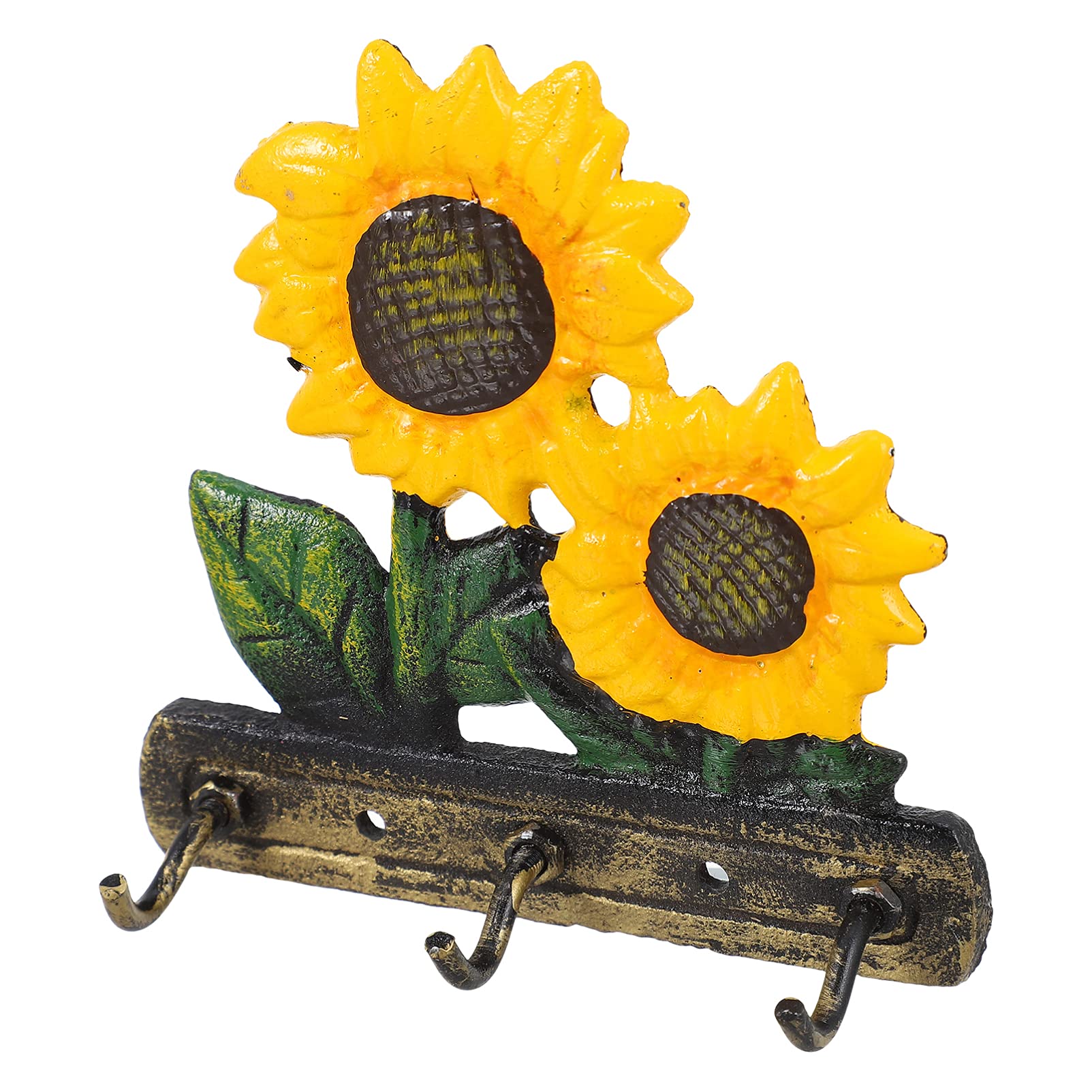 Vintage Sunflower Wrought Iron Wall Hook - Decorative Metal Flower Hanger for Farmhouse, Kitchen & Home - Rustic Countryside Wall Decor - Perfect for Hanging Coats, Keys & Kitchen Utensils
