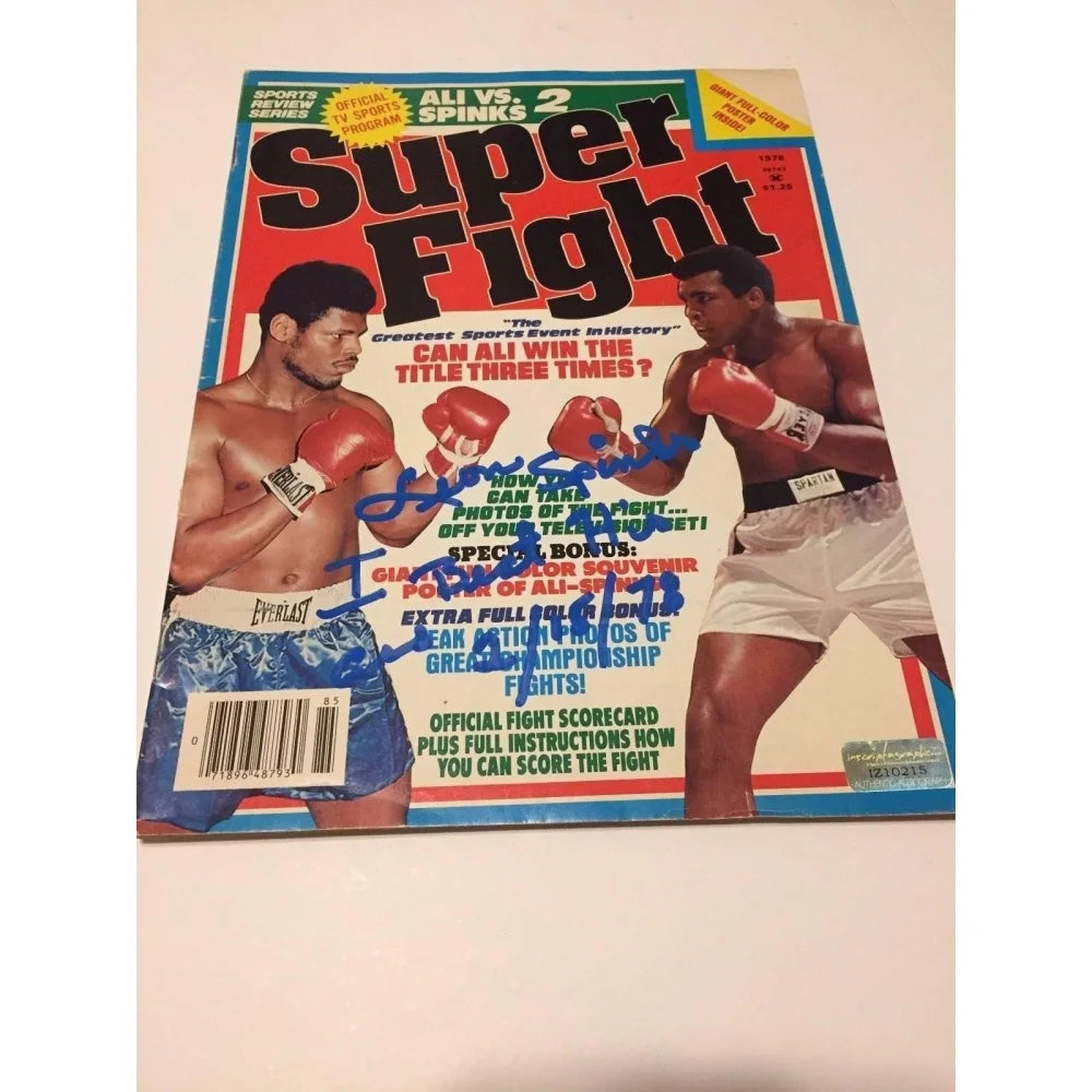 Leon Spinks Signed Muhammad Ali 1978 Super Fight Magazine with COA - Authentic Collectible Boxing Memorabilia for Fans & Sports Enthusiasts - Perfect for Display in Man Cave, Sports Bar or Boxing Memorabilia Collection