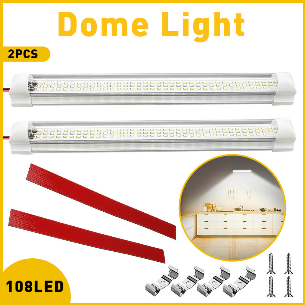 12V 108pcs LED Interior Light Bars for Trucks, Vans, Buses & Caravans - Waterproof with ON/OFF Switch - Perfect for Camping, Road Trips & Emergency Lighting