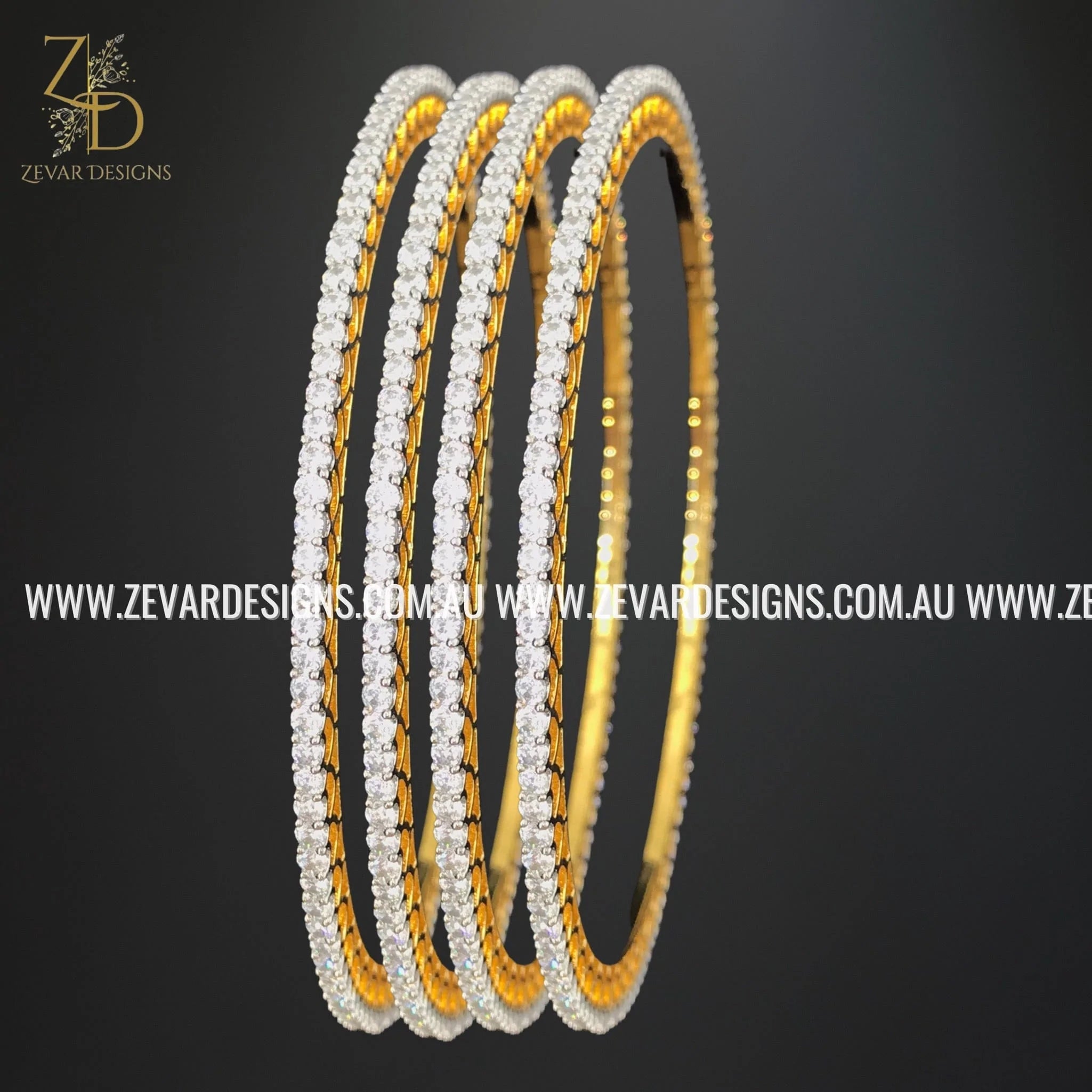 Elegant AD Single Line Bangles with Gold Rim - Minimalist Gold Accent Bracelets for Women | Perfect for Casual Wear, Office & Special Occasions