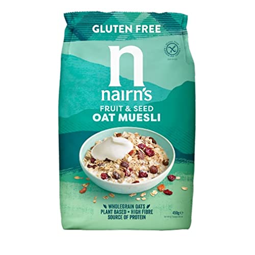 Nairns Gluten Free Oat Muesli - 450g | Healthy Breakfast Cereal | Vegan & Dairy Free | Perfect for Smoothie Bowls, Yogurt Toppings & On-the-Go Snacks