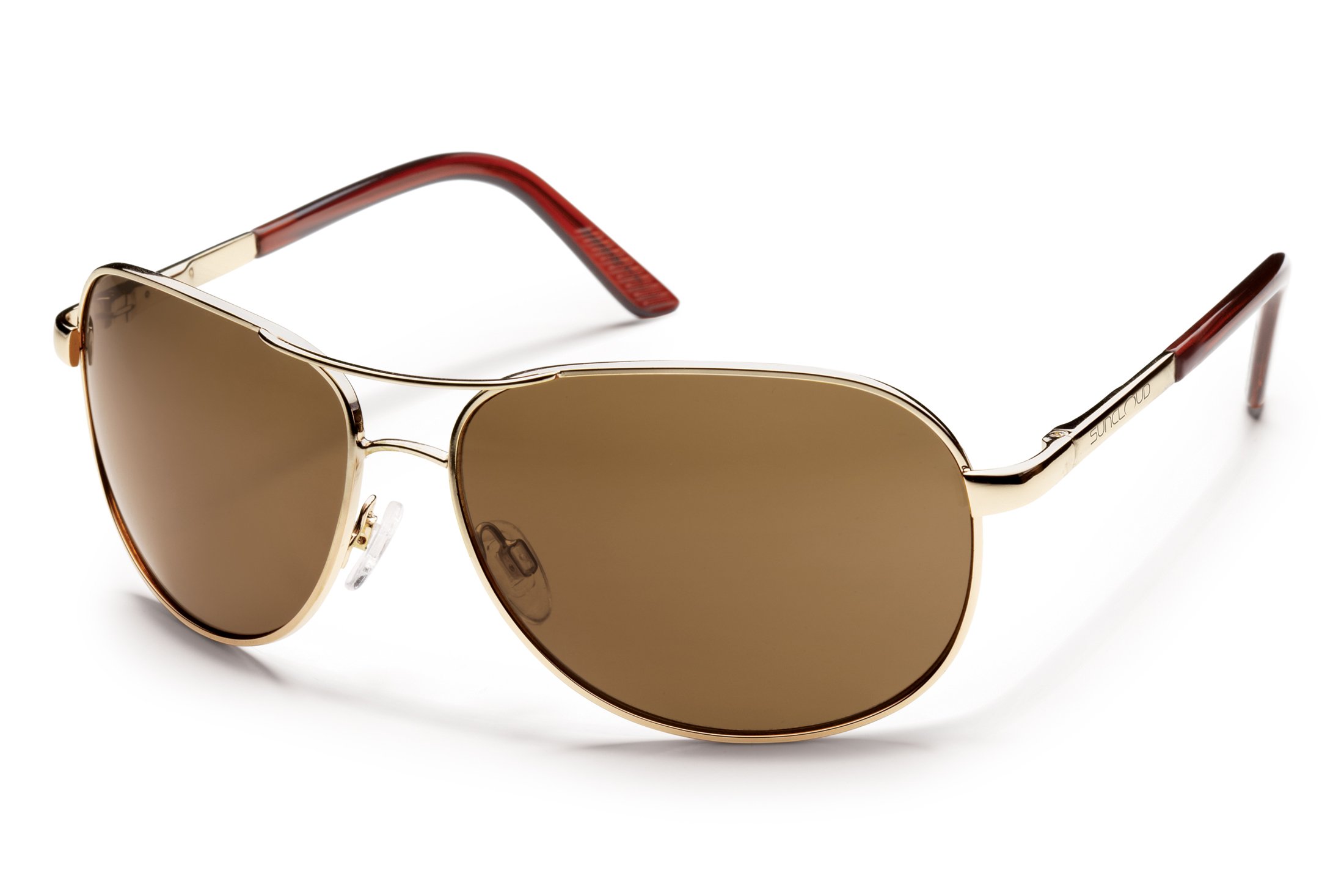 Suncloud Aviator Polarized Metal Sunglasses for Men & Women - Gold & Brown Frame with UV Protection - Perfect for Driving, Outdoor Sports & Beach Vacations