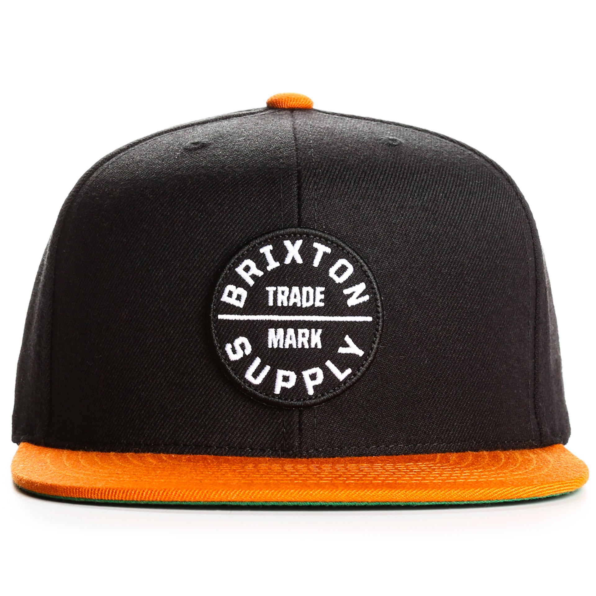 Brixton Oath III Snapback Hat for Men & Women - Black & Burnt Orange Adjustable Baseball Cap - Perfect for Streetwear, Hip Hop Fashion and Outdoor Activities