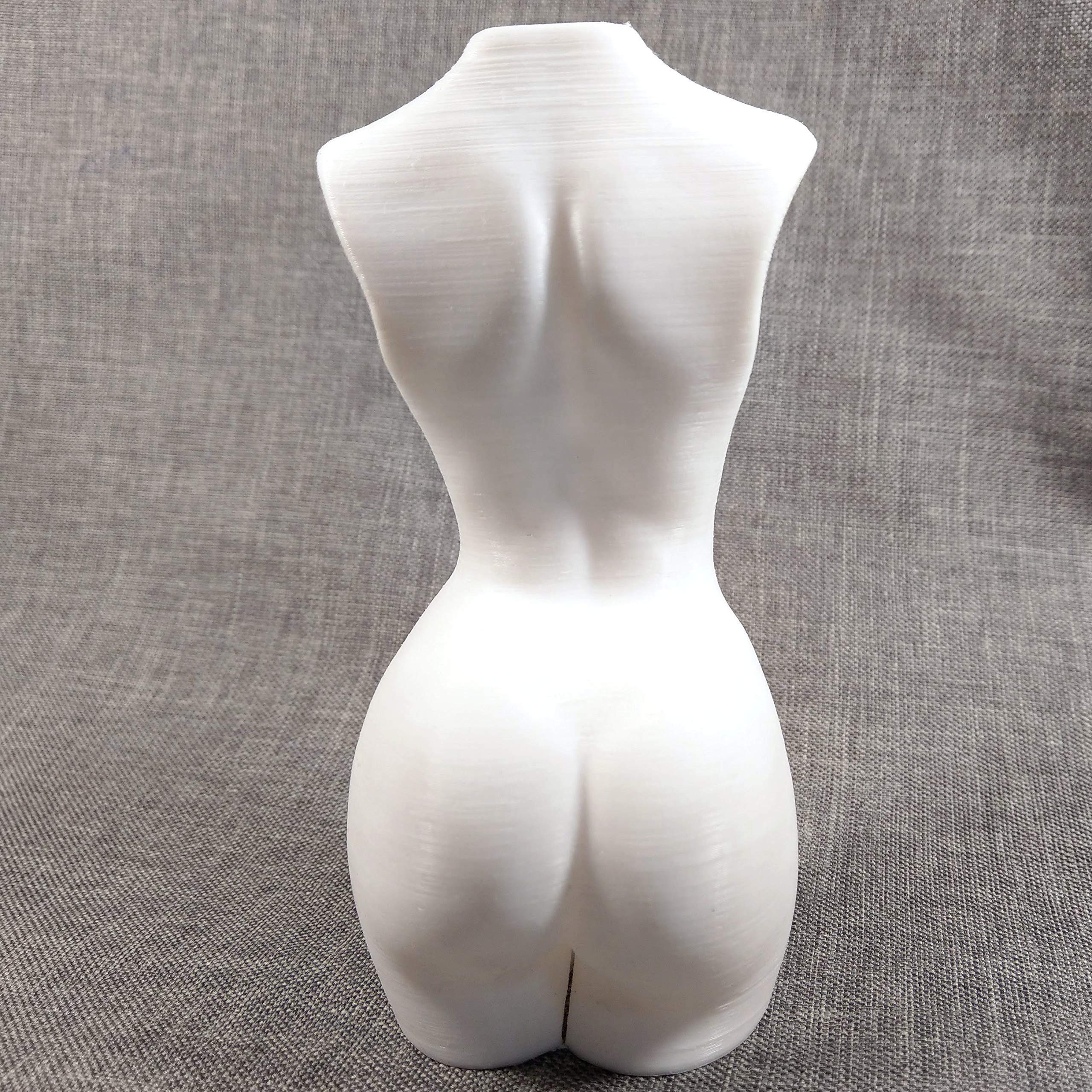 3D Printed White Female Torso Statue - Modern Home Decor, Art Studio Display, Photography Prop, and Contemporary Sculpture Collection