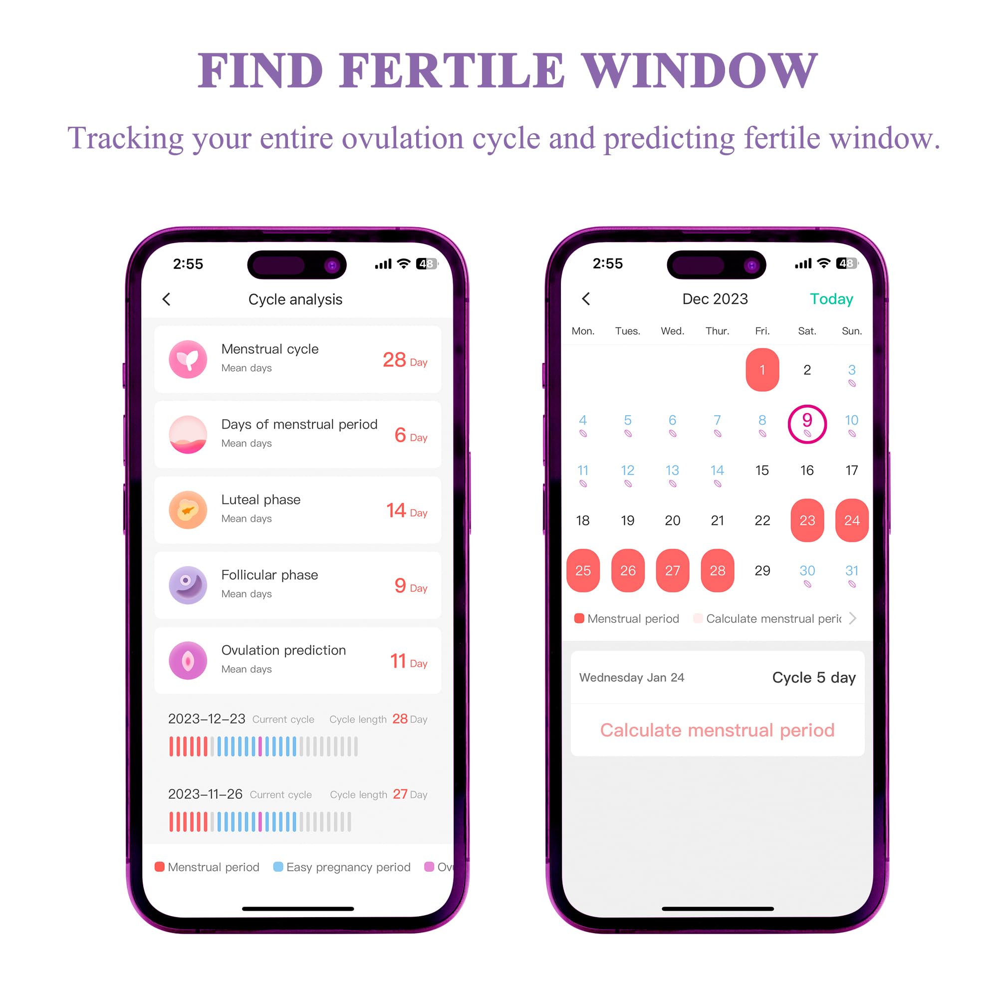 2-in-1 Fertility Monitor Kit with 20 Ovulation & 5 Pregnancy Test Strips - Smart App Tracking for Women Trying to Conceive (TTC) - Perfect for Home Use, Family Planning & Pregnancy Preparation