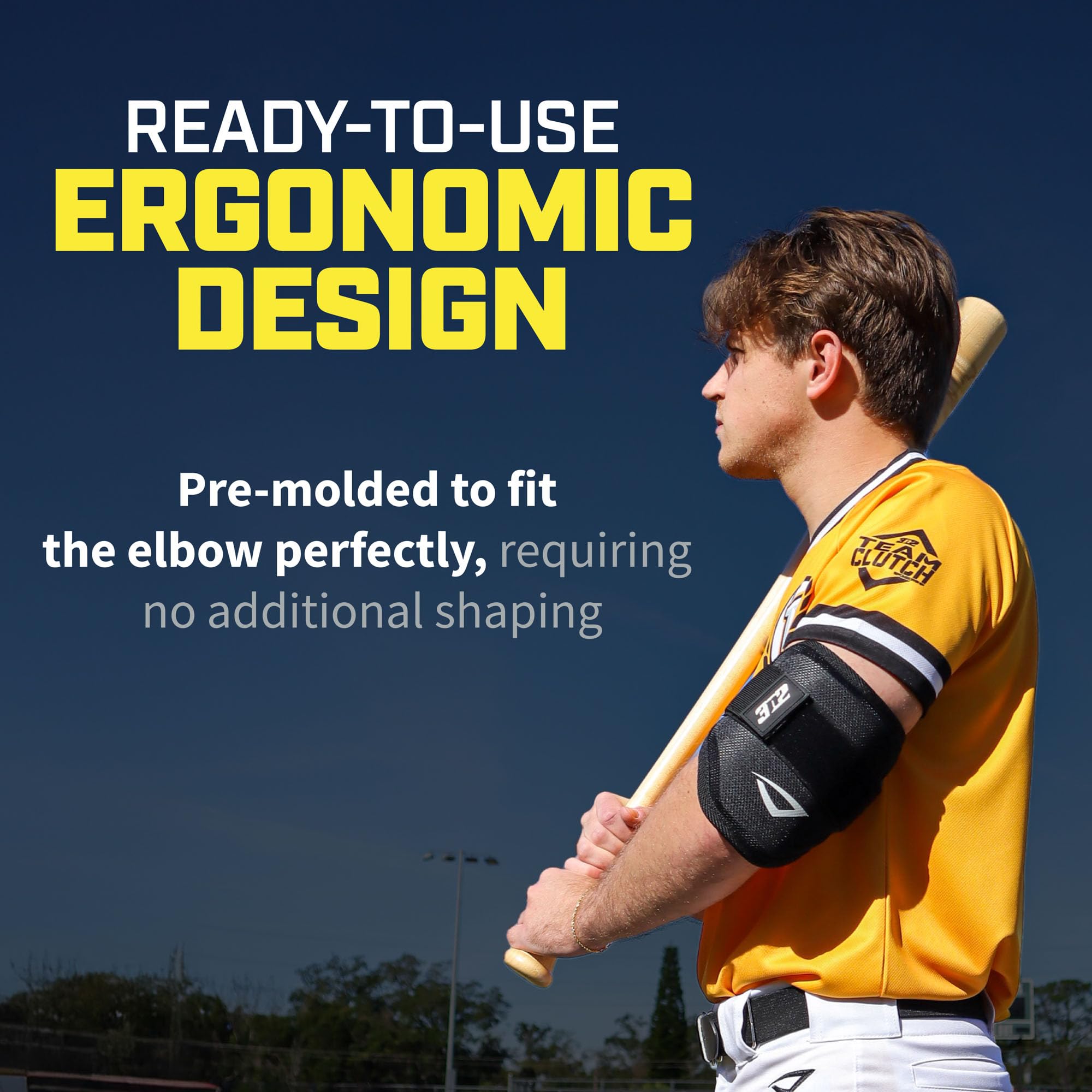 3N2 Batters Elbow Guard - Adjustable Protective Elbow Pad for Baseball & Softball Players - Lightweight Comfortable Arm Protection for Hitting & Pitching - Perfect for Training, Games & Practice Sessions