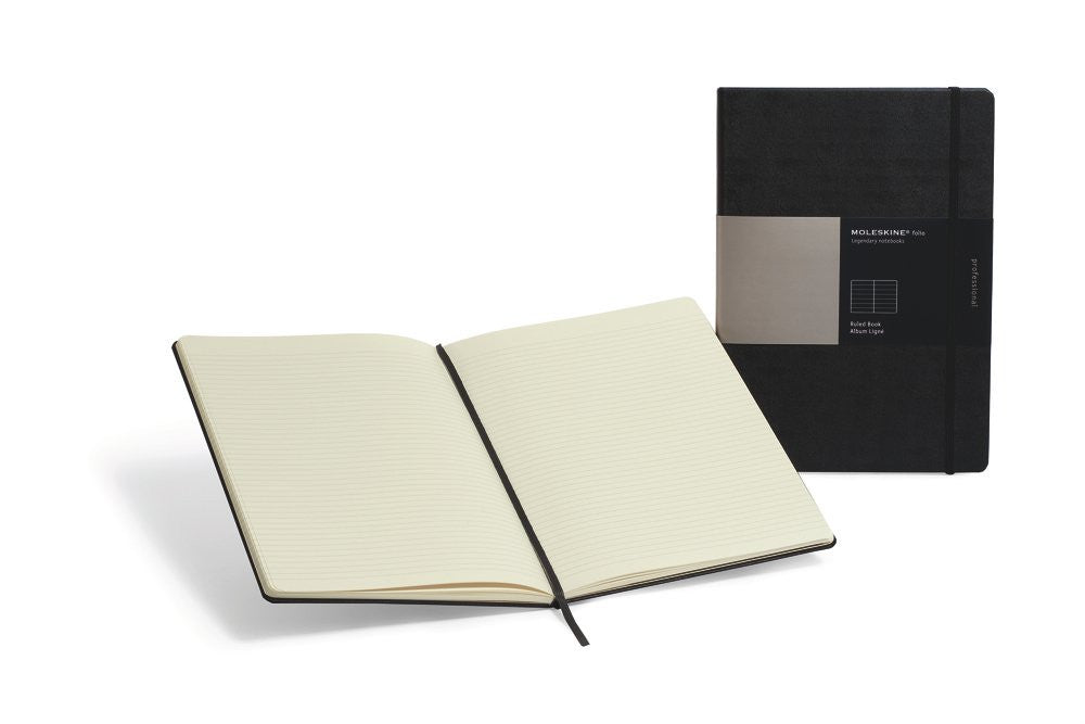 Premium Moleskine Folio Professional Notebook - A4 Size, Ruled Pages, Hard Cover - Perfect for Business Meetings, Journaling & Creative Writing