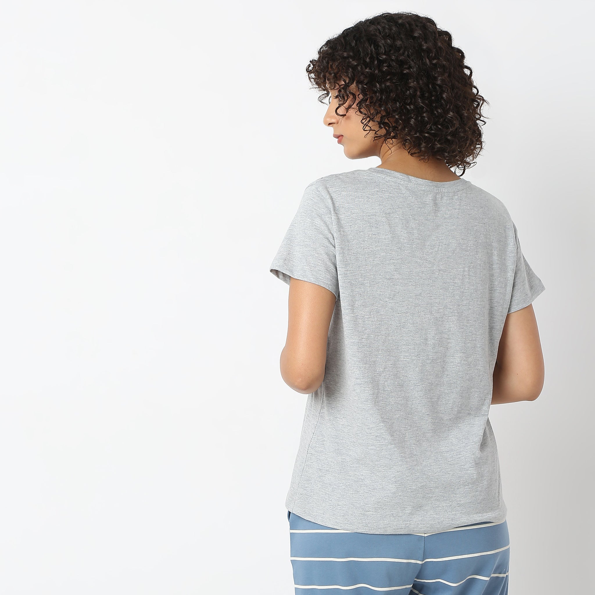 Stylish Cat Printed Lounge T-Shirt for Women - Soft Cotton Comfortable Casual Tee - Perfect for Relaxing at Home, Weekend Outings & Cat Lover Gifts