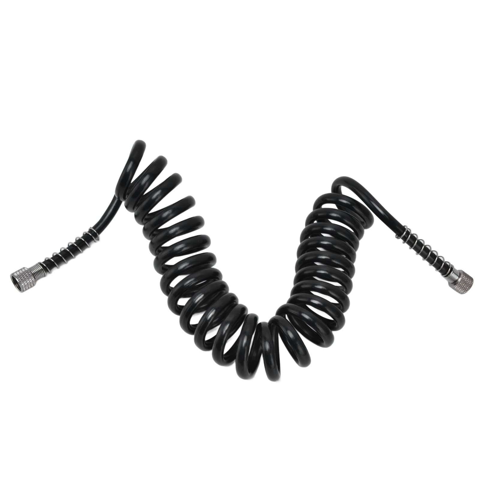 **Heavy Duty Polyurethane Coiled Air Hose with Solid Brass Coupler & Plug - Durable Air Compressor Hose for Automotive, Industrial & DIY Projects**