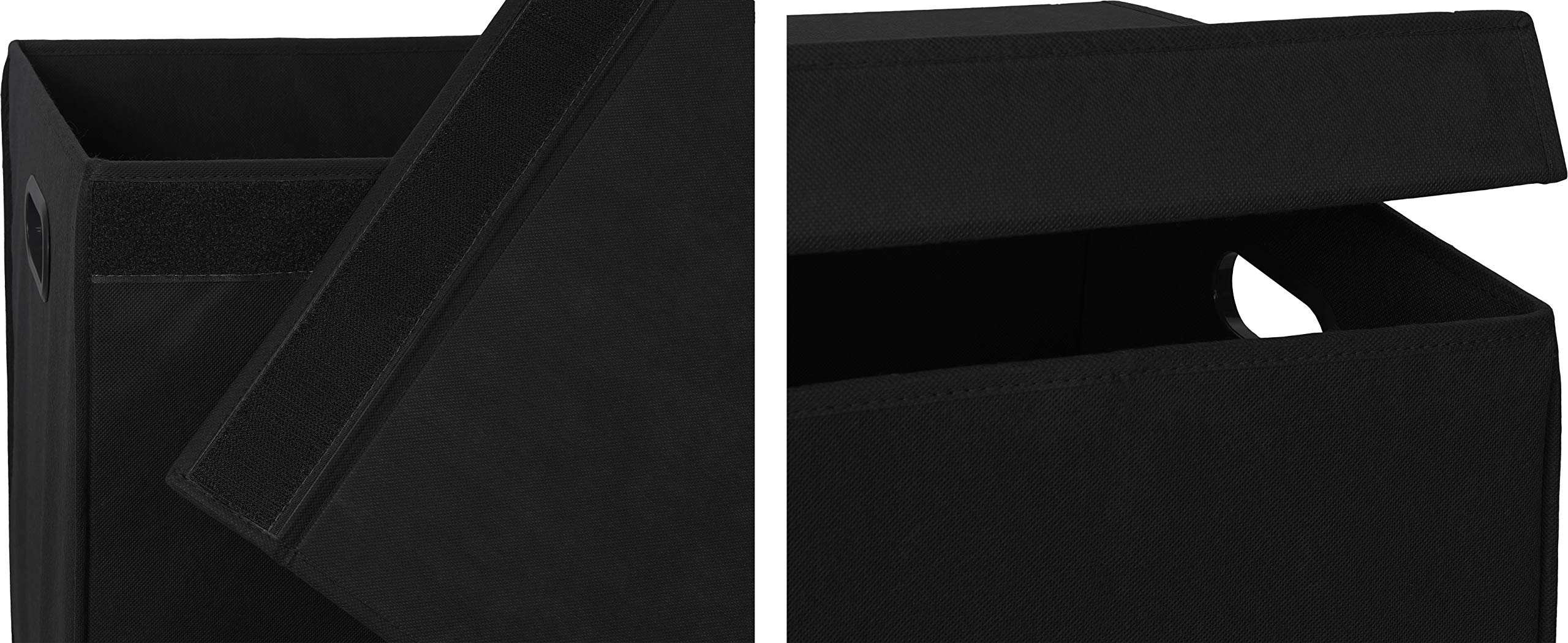 Simple Houseware Double Laundry Hamper with Lid & Removable Bags - 2 Compartment Clothes Hamper for Dirty & Clean Laundry Sorting - Perfect for Bedroom, Bathroom, Dorm & Laundry Room Organization (Black)