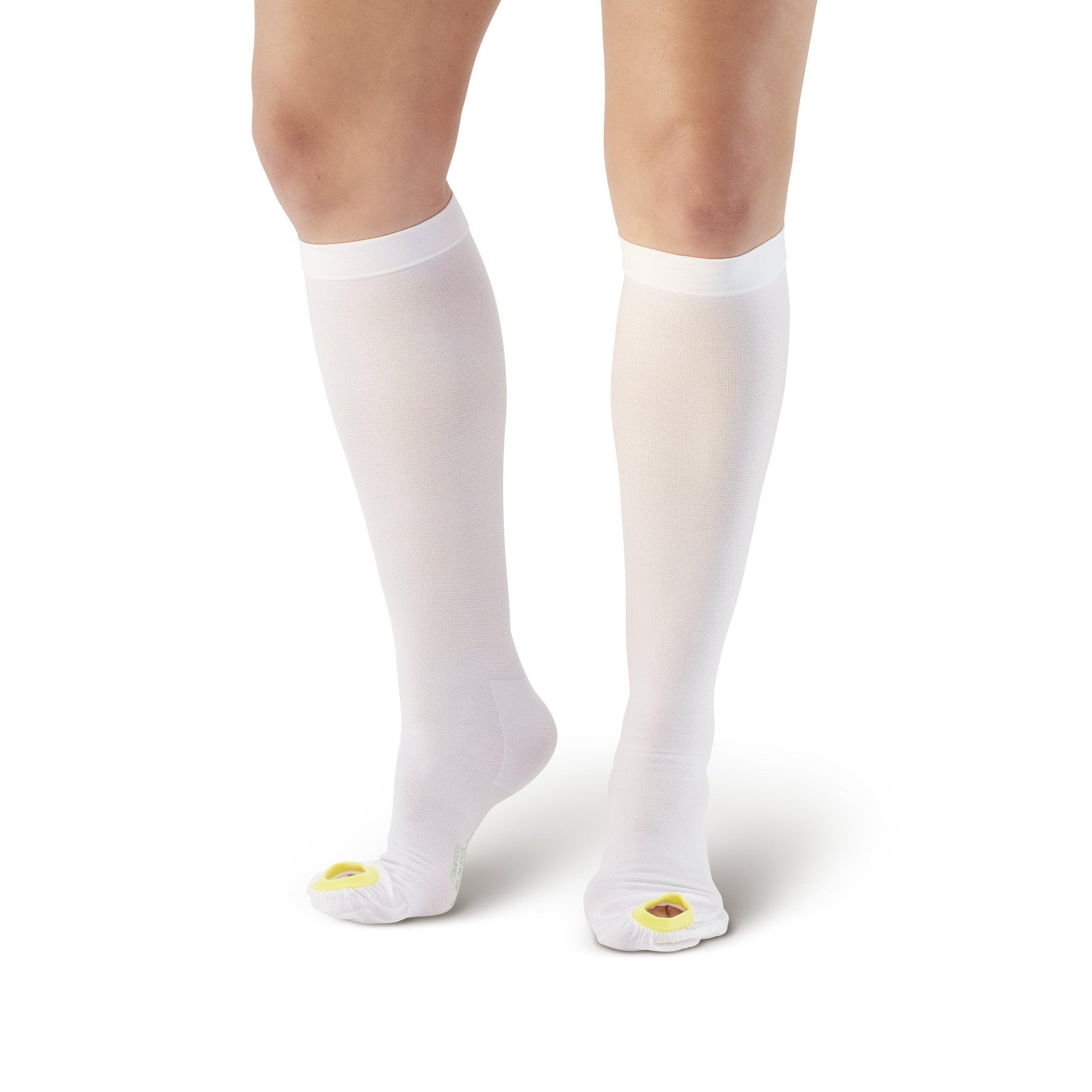 Ames Walker AW Style 400 18mmHg Anti-Embolism Knee High Compression Stockings for Women & Men - White Small - Medical Grade Support for Circulation, Travel & Post-Surgery Recovery