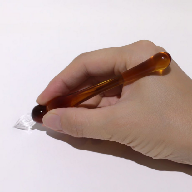 Japanese Glass Dip Pen - Short & Honey Design, Elegant Calligraphy Writing Tool for Artists, Writers & Lettering Enthusiasts | Perfect Gift for Journaling, Scrapbooking & Creative Writing