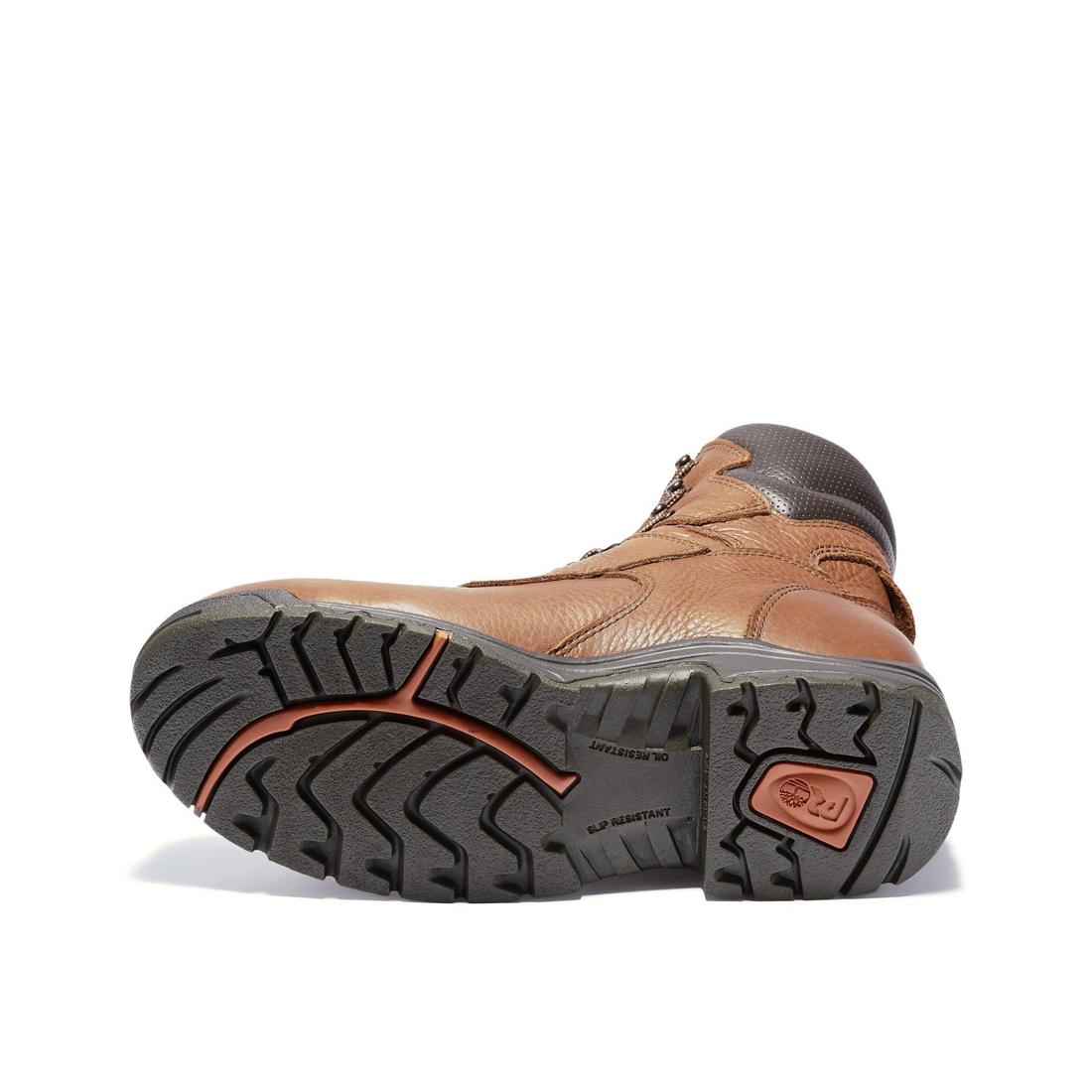 Titan 8 Inch Alloy Toe Waterproof Work Boots for Men - Medium Brown Safety Shoes for Construction, Hiking & Outdoor Work