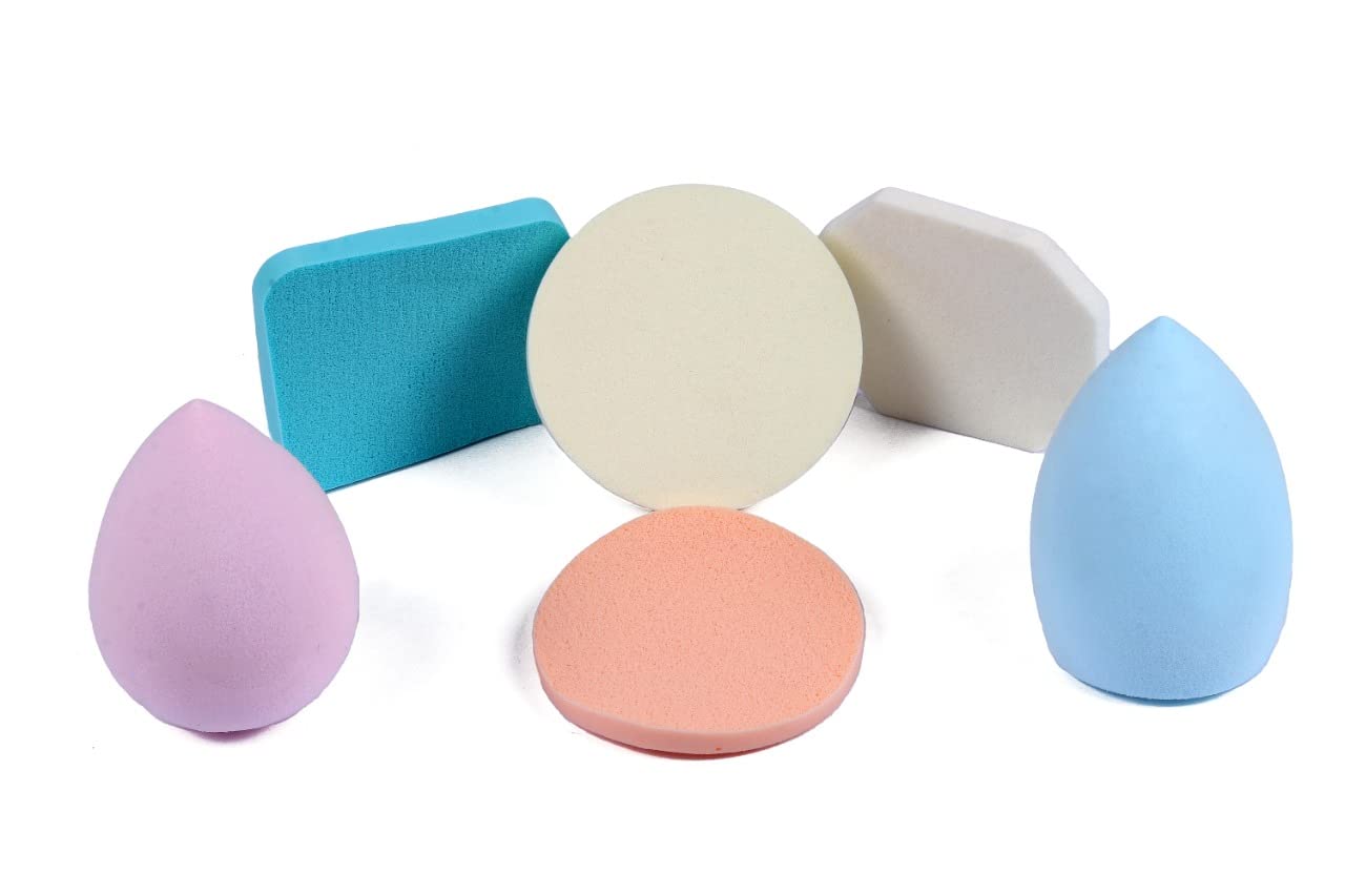 Premium HN Plus Keli Beauty Blender Makeup Sponge - Professional Grade, Soft & Blemish-Free (6-Pack) | Perfect for Liquid Foundation, Concealer & Powder Application