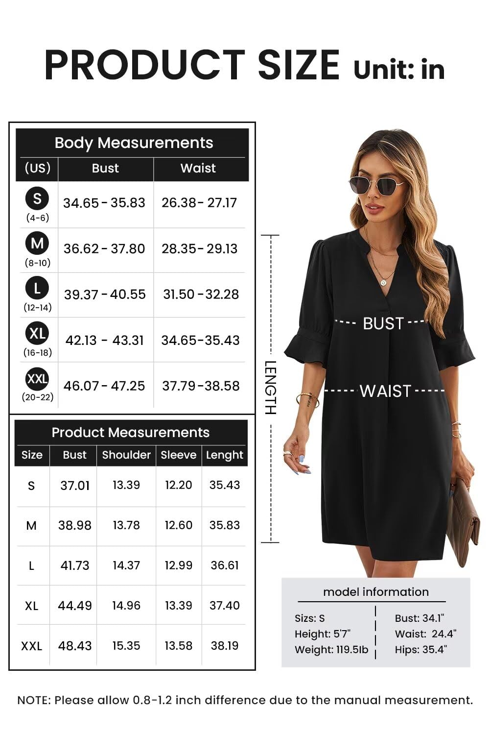 JOCAFIYE Women's Casual Short Sleeve V-Neck Summer Dress 2025 - Flowy Comfort for Beach, Vacation & Everyday Wear