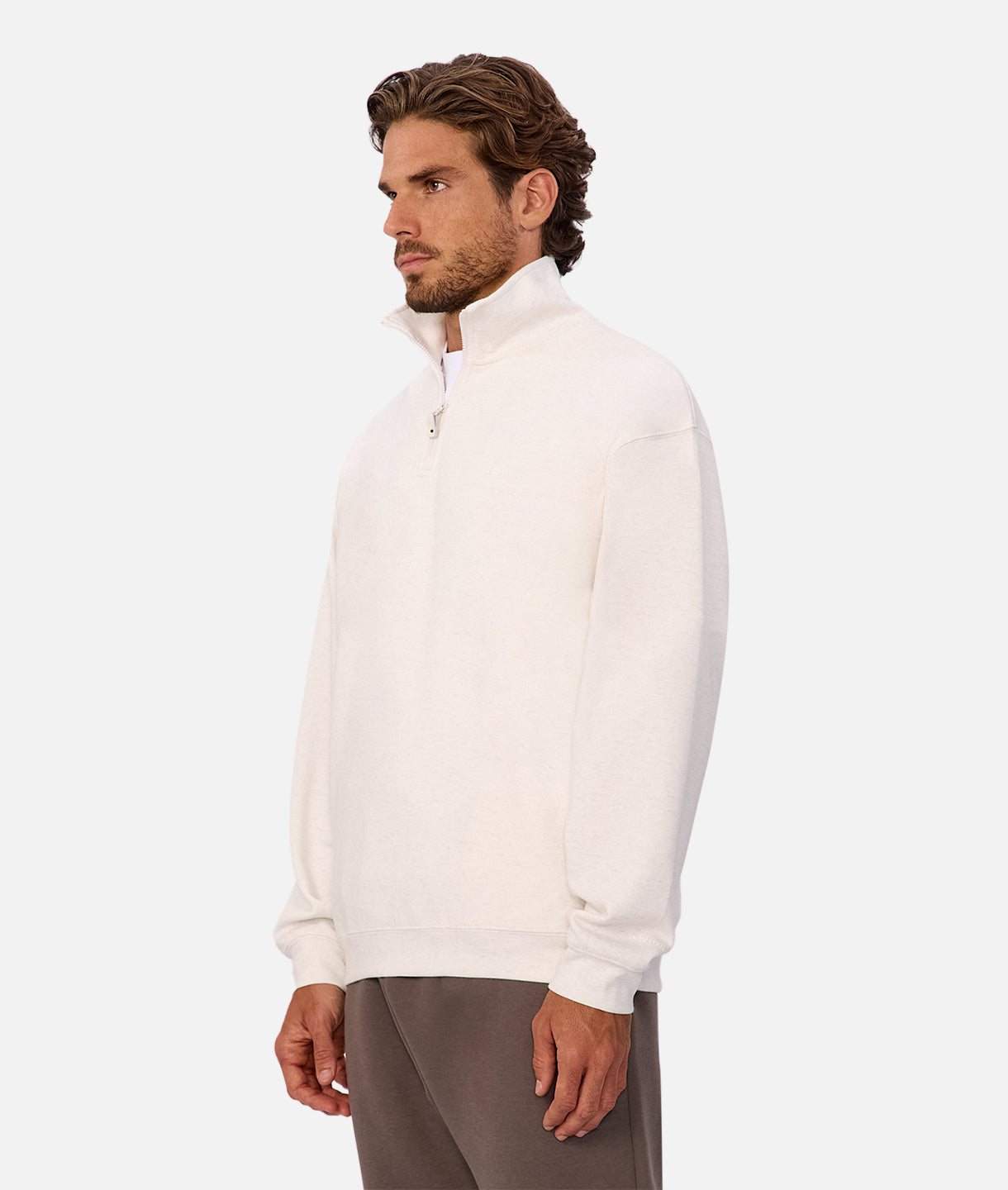 Tech Staunton Track Top - Ivory Marle | Stylish & Comfortable Men's Running Jacket for Outdoor Workouts & Casual Wear