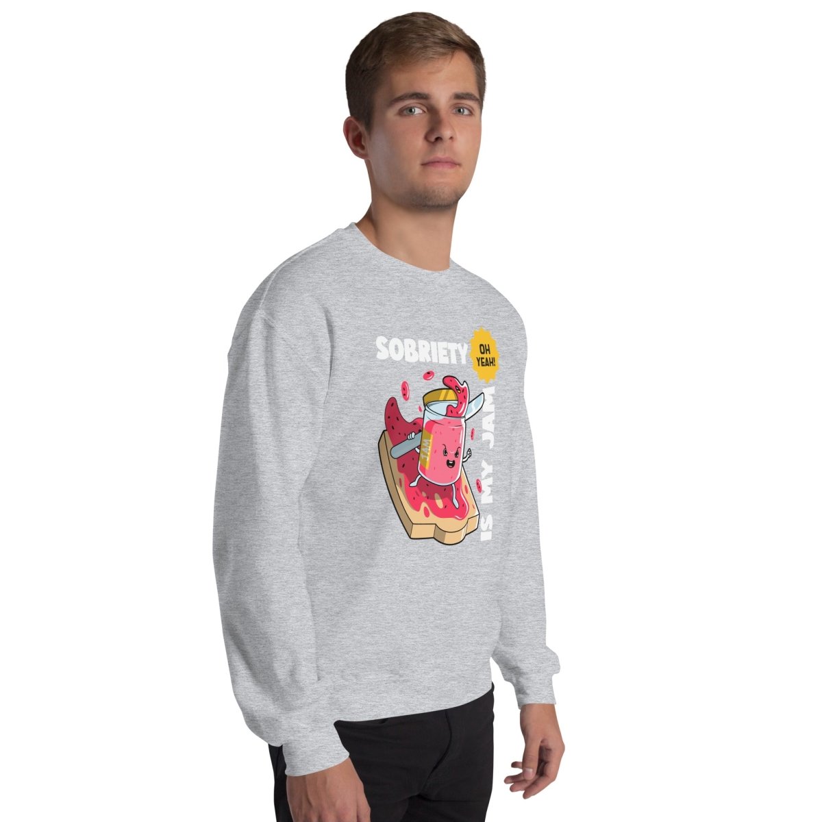 Jammin' to Sobriety Unisex Classic Sweatshirt - Comfortable Cotton Pullover for Men & Women - Perfect for Recovery Meetings, Sober Living & Casual Wear