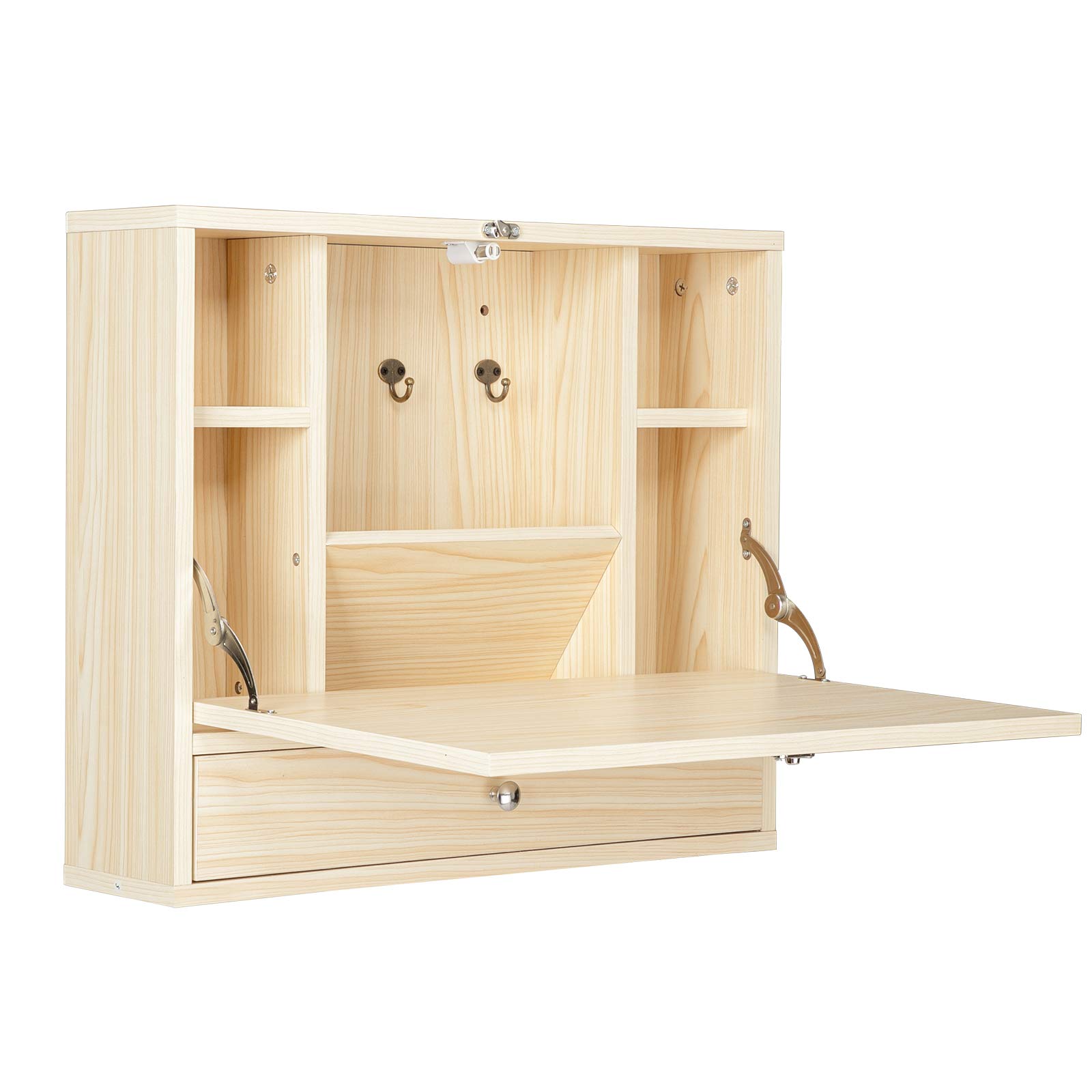 Bysesion GT2-XJ Triamine Wall-Mounted Computer Desk - High-Density Wooden Board, Sturdy & Durable Home Office Desk for Work & Gaming (Modern Wood Color) - Perfect for Small Spaces & Ergonomic Workspaces