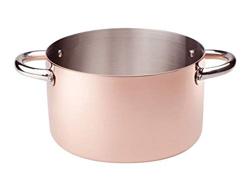 Premium Copper Induction Saucepot with 2 Handles - 5.6L (1.5 Gallon) Silver Cookware for Professional & Home Kitchens - Perfect for Sauces, Soups, Stews & Pasta Cooking