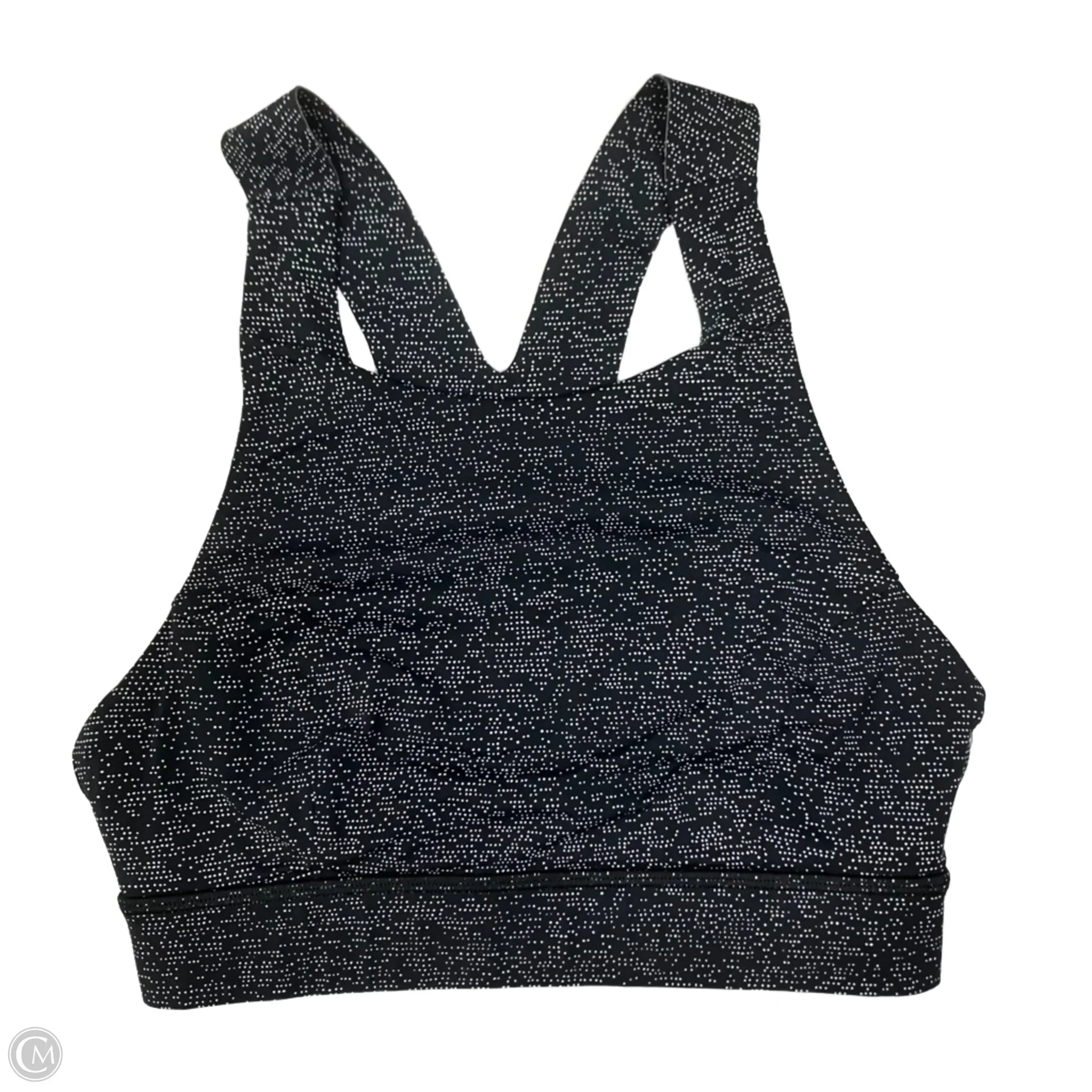 Lululemon Women's Athletic Sports Bra - Black & White, Size 4 - High-Impact Workout, Yoga & Running Support