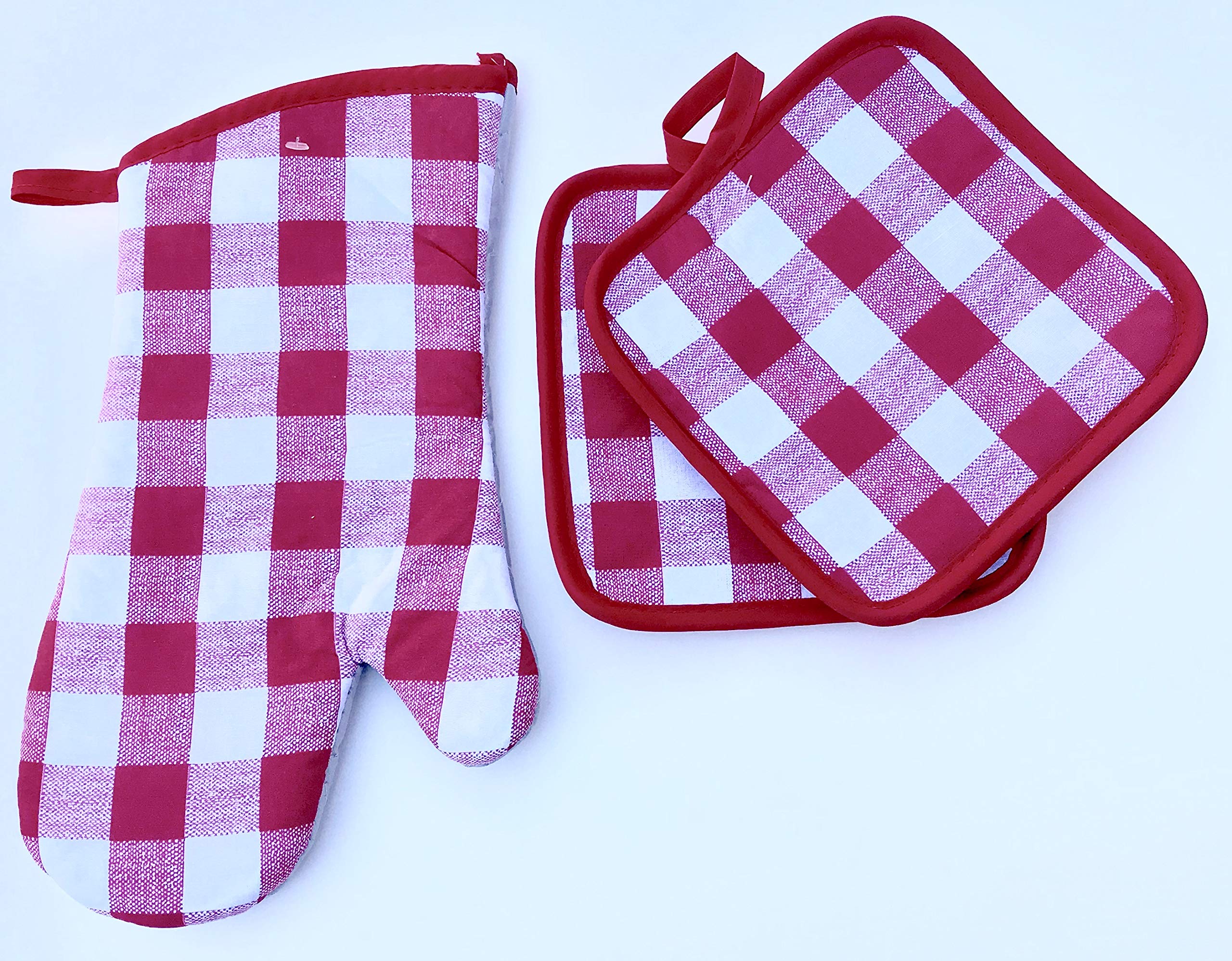 Jalpa Heat Resistant Oven Mitts & Pot Holders Set - 2-Piece Kitchen Safety Accessories for Baking, Grilling & Cooking - Perfect for Summer Picnics, BBQs & Outdoor Dining