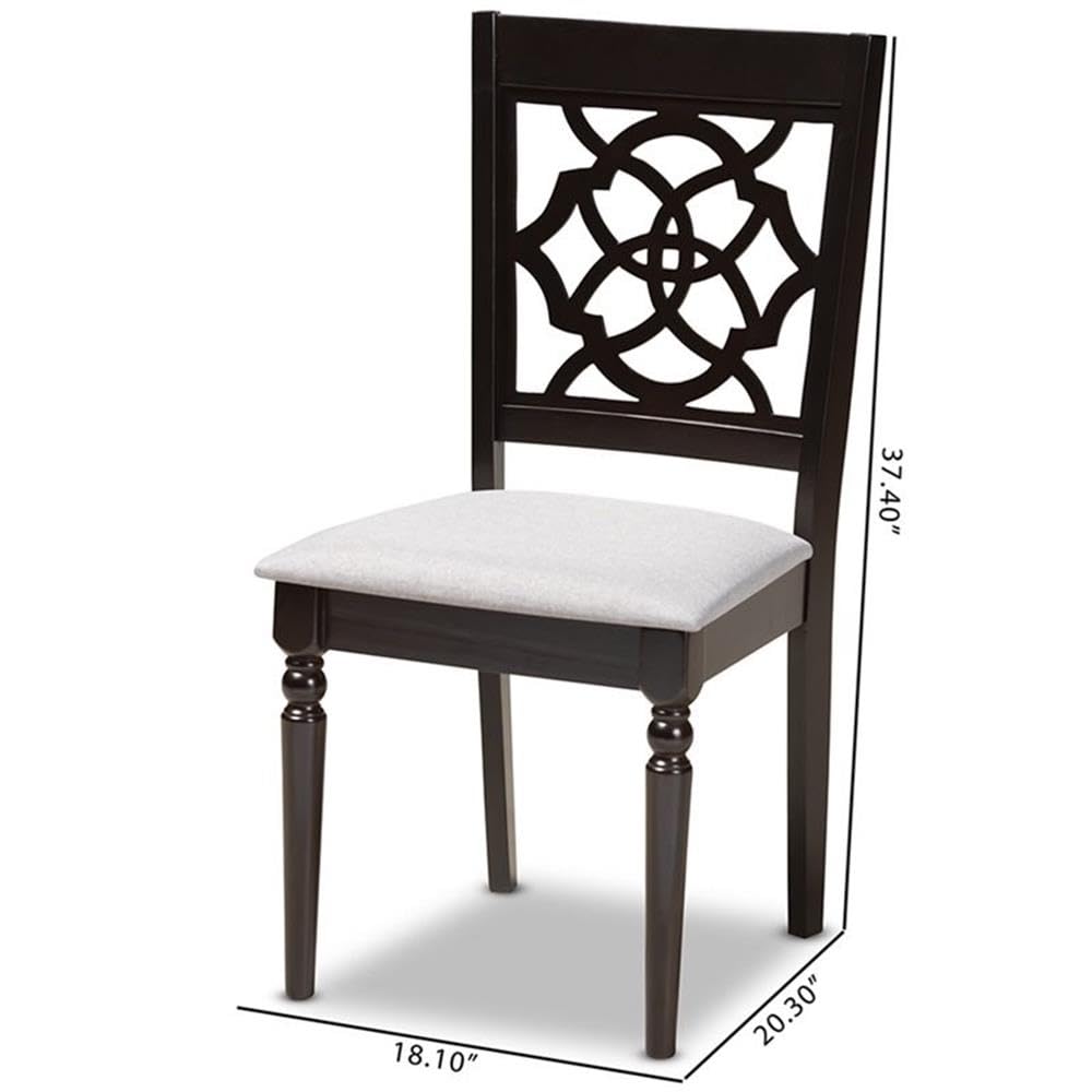 Baxton Studio Renaud Wood Dining Chairs Set of 4 - Gray & Espresso Finish - Modern Kitchen & Dining Room Furniture for Home & Restaurant Use
