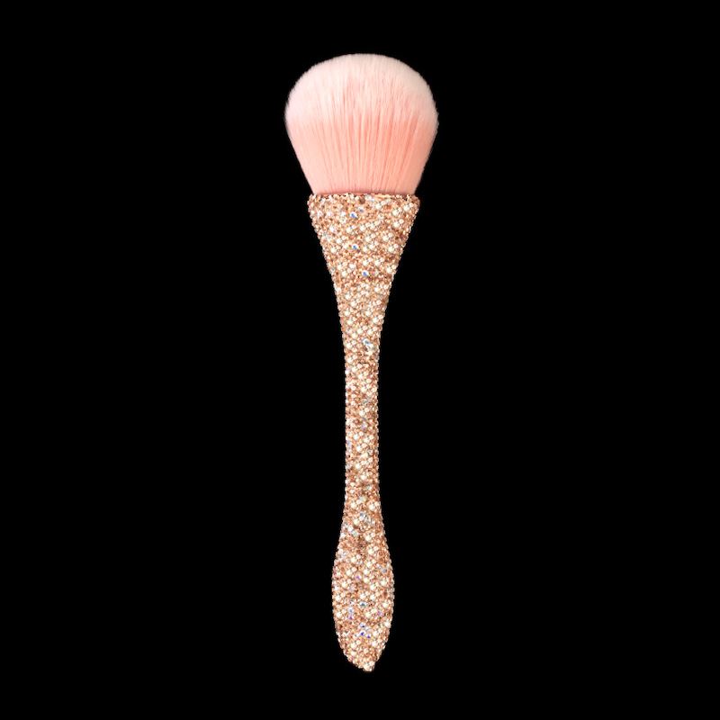 Sparkling Rhinestones Handle Soft Hair Dust Brush for Detangling & Styling - Perfect for Salons, Home Use & Travel Accessories