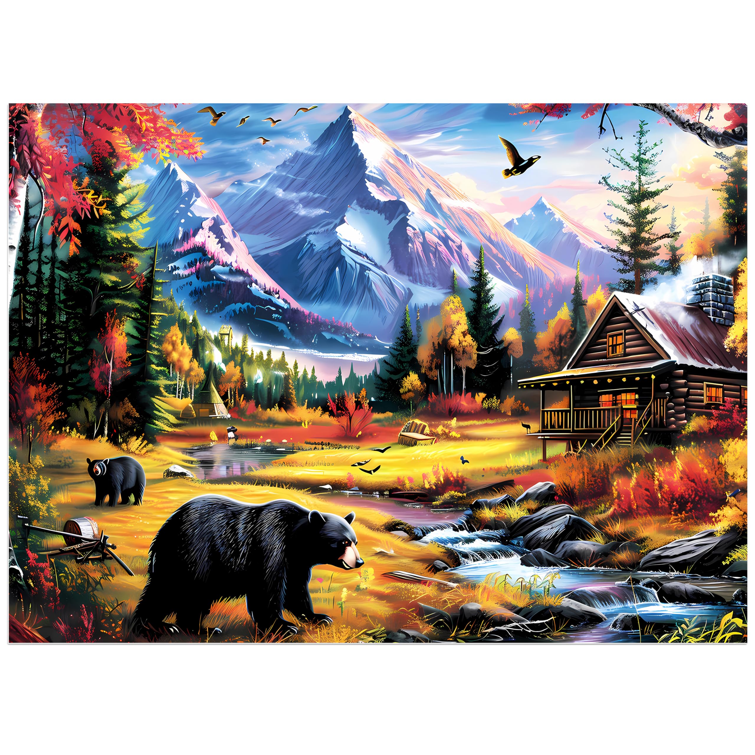 500-Piece Jigsaw Puzzle for Adults & Kids - Bear Mountain Nature Scenery - Challenging Family Game - Eco-Friendly Recycled Paper - 20.5