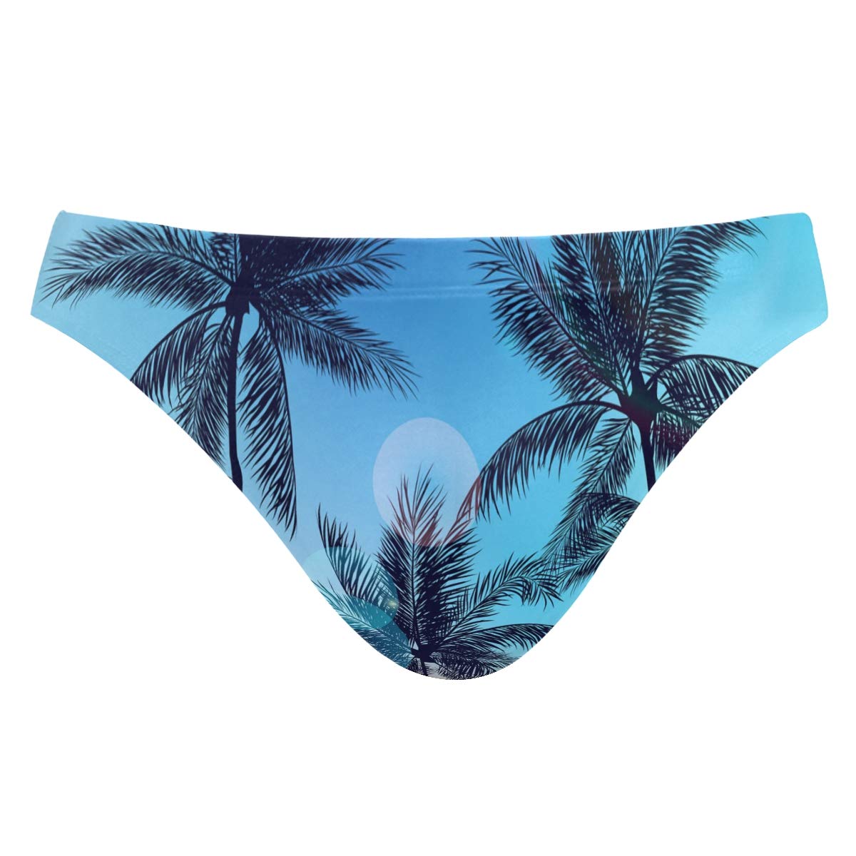 Stylish Men's Swim Trunks with Palm Tree Print - Quick Dry Summer Swimwear for Beach & Pool - Sexy Bikini Briefs for Men - Perfect for Vacation, Swimming & Water Sports