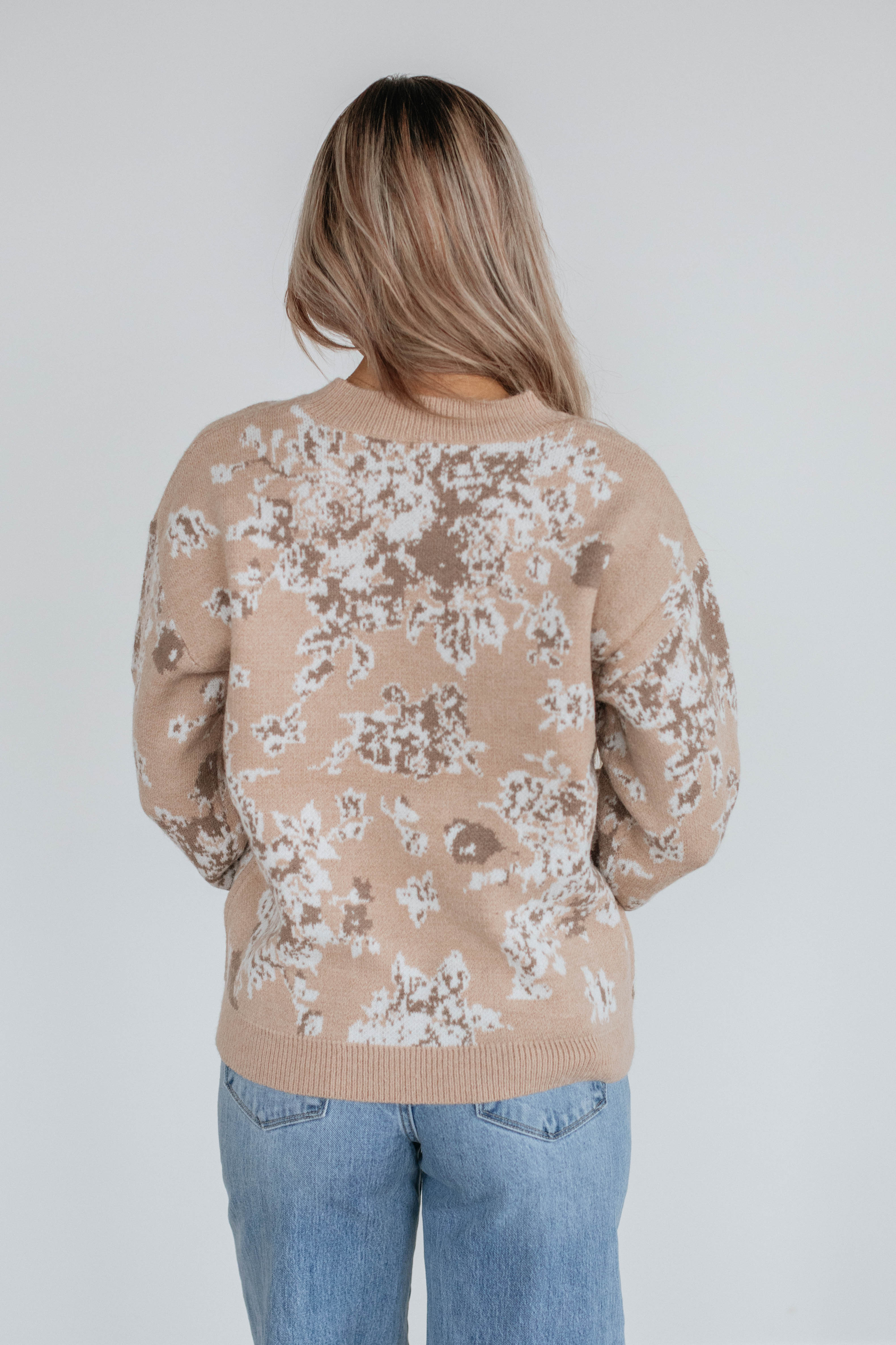 Adele Floral Knit Sweater for Women - Soft & Comfortable Pullover - Perfect for Fall & Winter Fashion, Casual Outings & Cozy Evenings