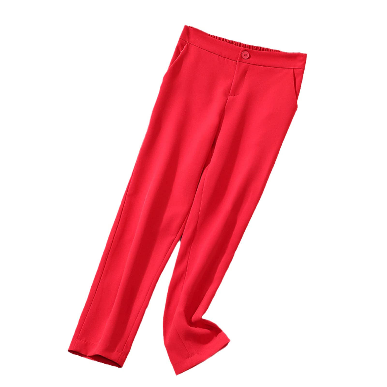Plus Size Women's Office Blazer & Pants Suit Set - Elegant Red Casual Business Attire for Work, Interviews & Professional Events | Formal Trousers for Curvy Women