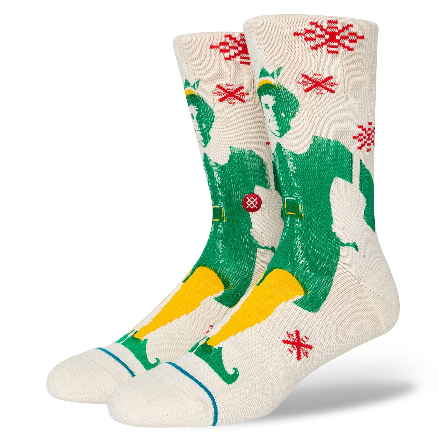 Stance Buddy The Elf Crew Socks - Fun Christmas Holiday Novelty Socks for Men & Women - Perfect for Gifts, Parties & Festive Outfits