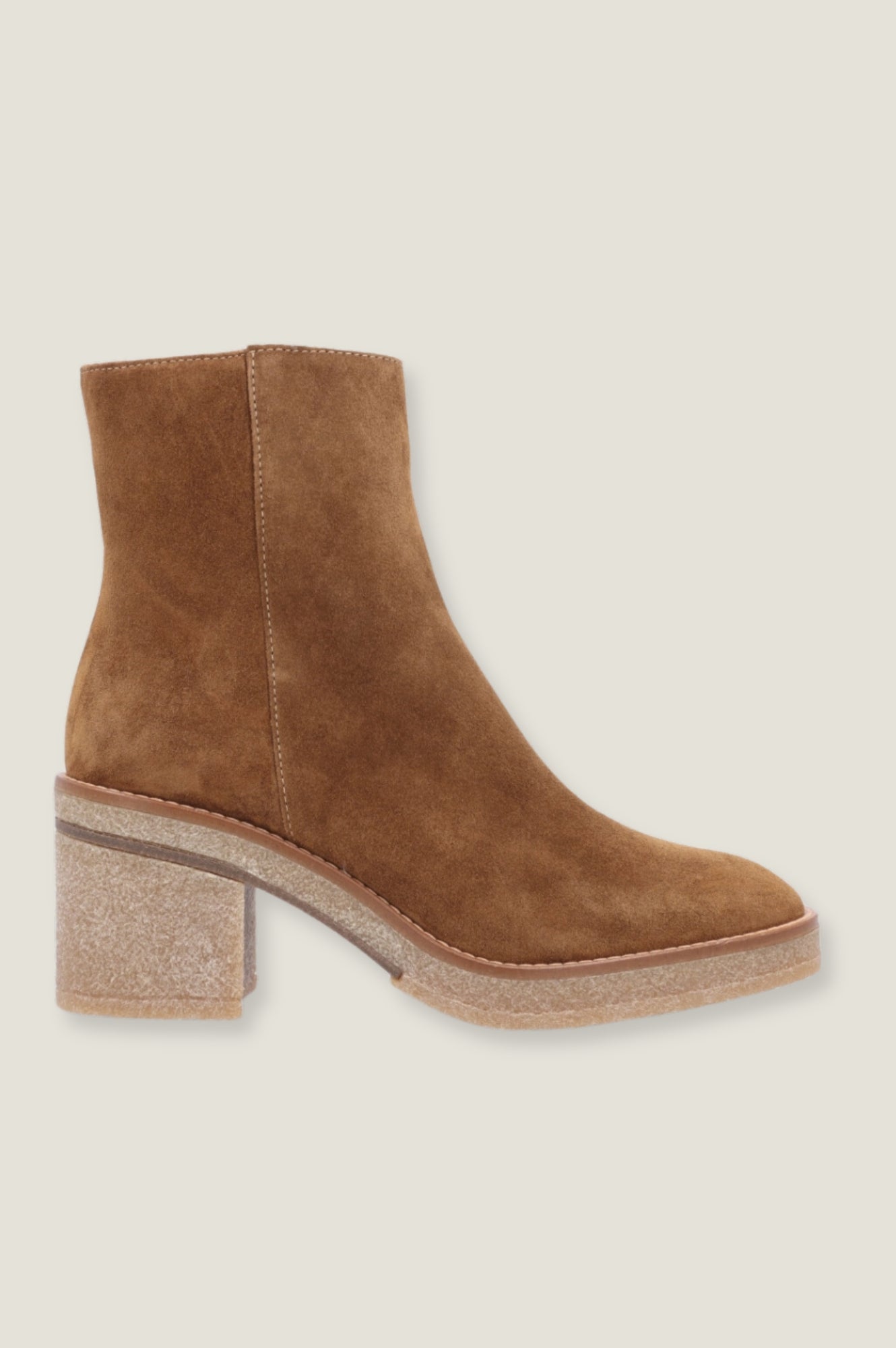 ALPE Janise Suede Ankle Boots for Women - Comfortable Tan Mid Heel Booties | Perfect for Office, Date Night & Fall Fashion