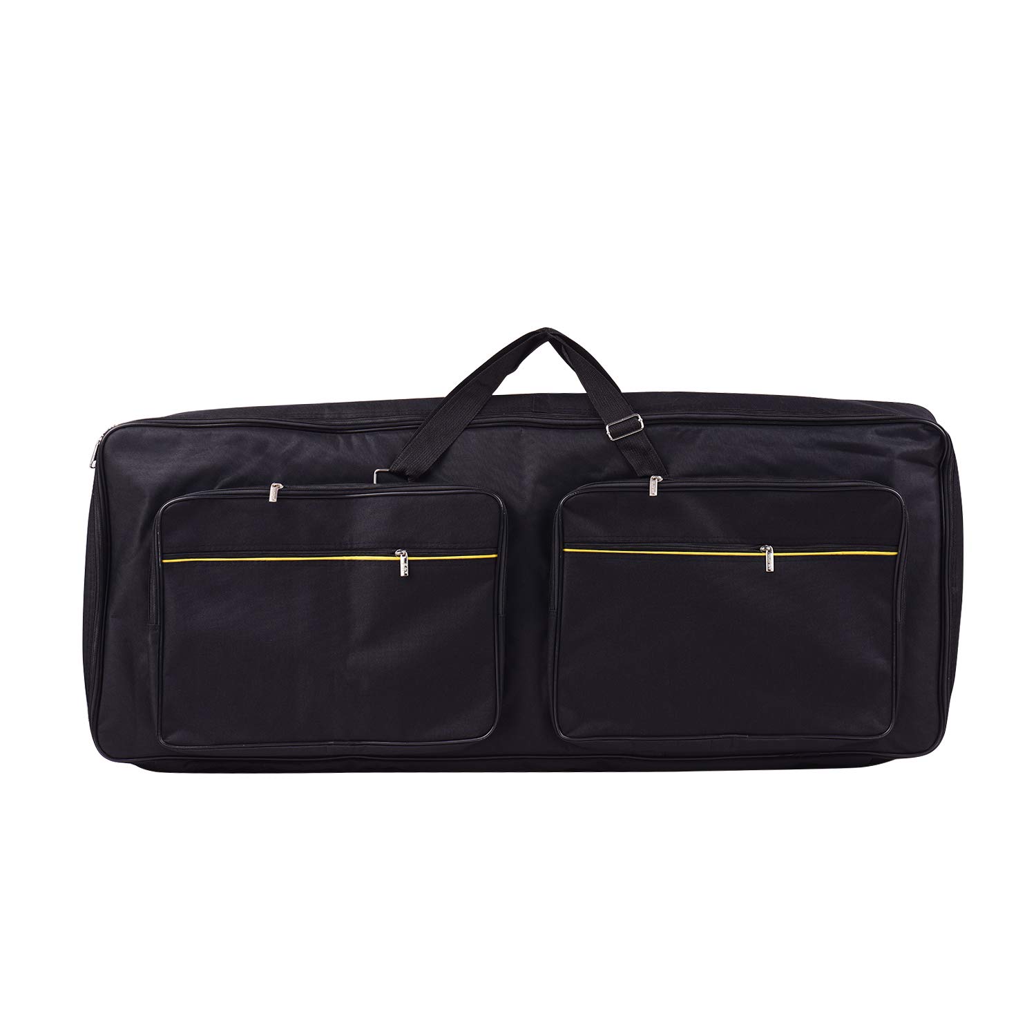 Fesjoy 61-Key Piano Keyboard Bag - Portable Electric Piano Gig Bag with Durable Handle, 8MM Anti-Collision Padding & External Pockets - Perfect for Travel, Performances & Storage (Black)