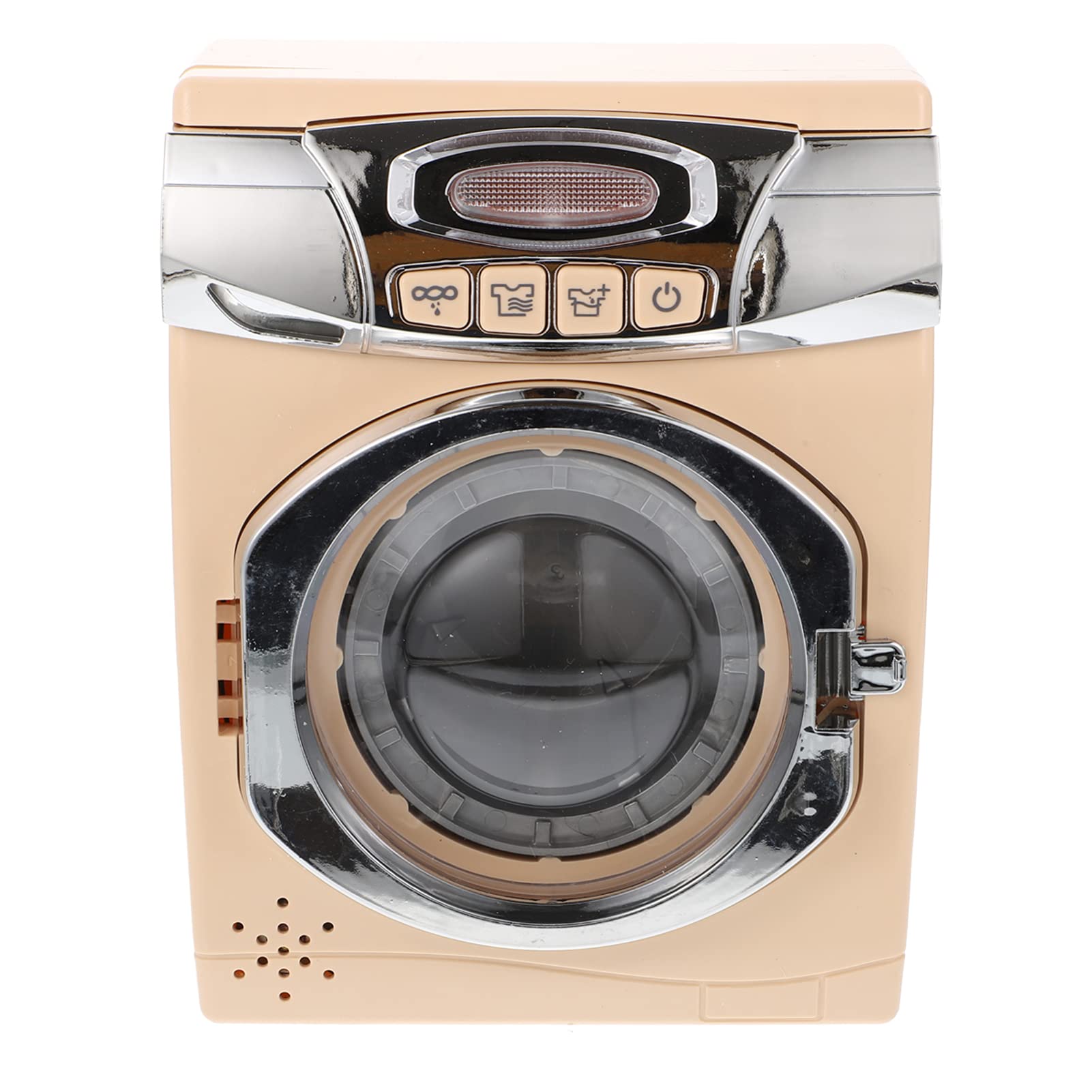 ULTNICE Mini Washing Machine Toy - Pretend Play Dollhouse Appliances Set with Washer & Dryer - Educational Kids Toy for Girls & Boys (13.5X8.5CM, Khaki) - Perfect for Role Play, Early Learning & Indoor Playtime