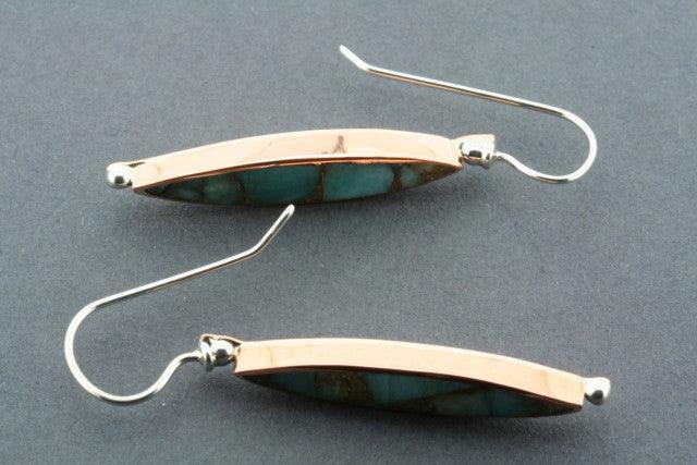 Amazonite Spear Earrings in Copper & Bronze - Boho Chic Jewelry for Women, Perfect for Parties & Everyday Wear