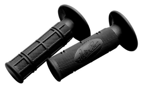 Motion Pro 01-1132 Black DirtControl Motorcycle Grips - Half Waffle Pattern Non-Slip Handlebar Grips for Off-Road, Dirt Bike, ATV & Adventure Riding