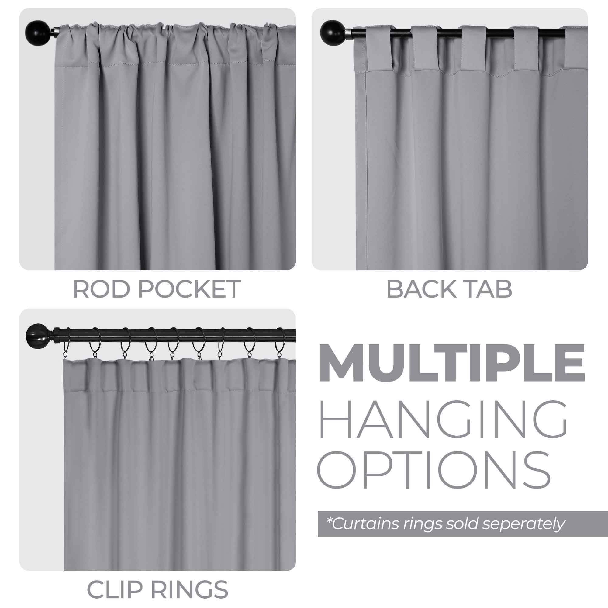 Premium Blackout Curtains for Bedroom - Solid Room Darkening Window Drapes with Back Tabs (Set of 2 Panels) - Perfect for Home Theater, Nursery & Light Sleepers
