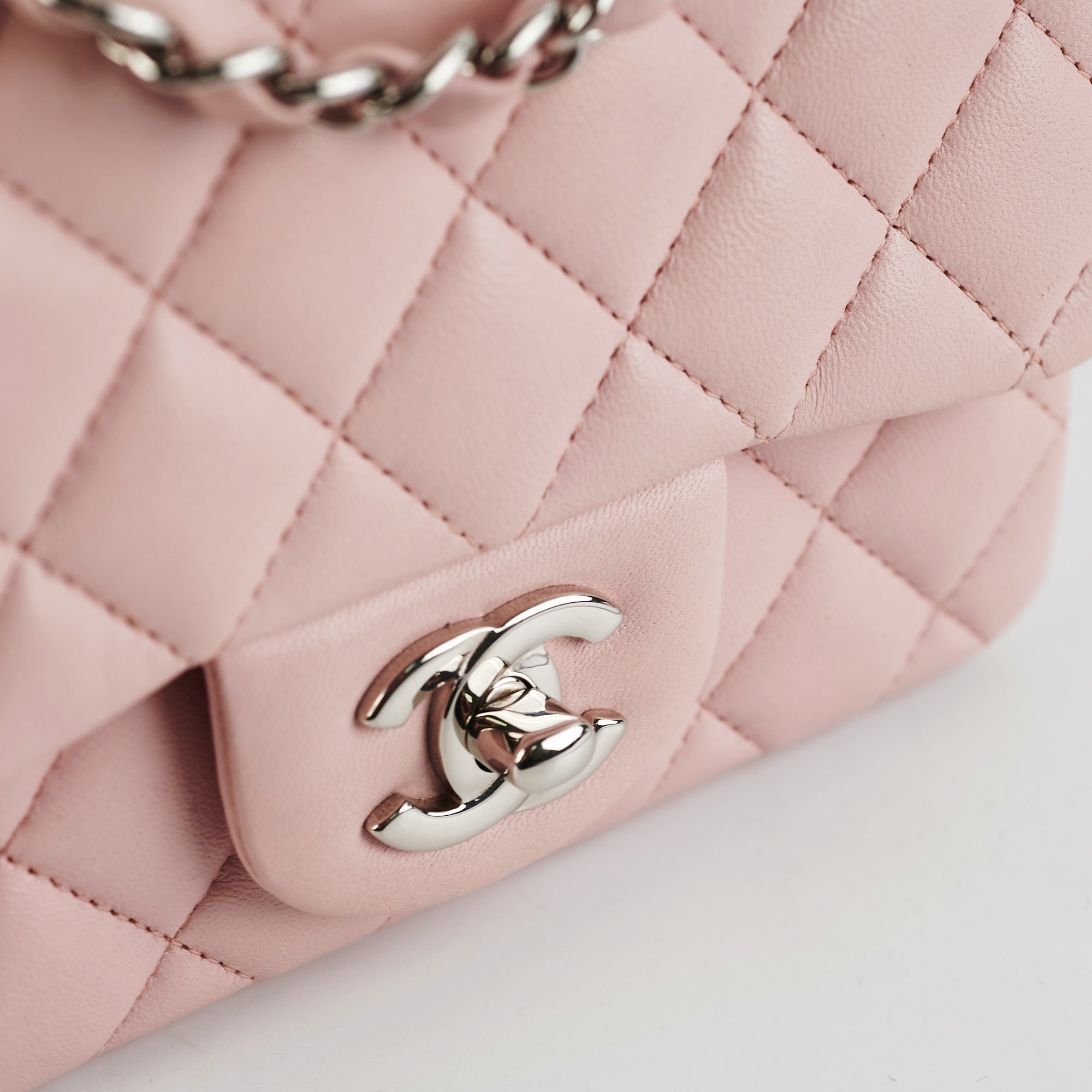 Chanel Mini Square Pink Flap Bag - Luxury Quilted Leather Crossbody Purse for Women | Perfect for Parties, Dates & Special Occasions