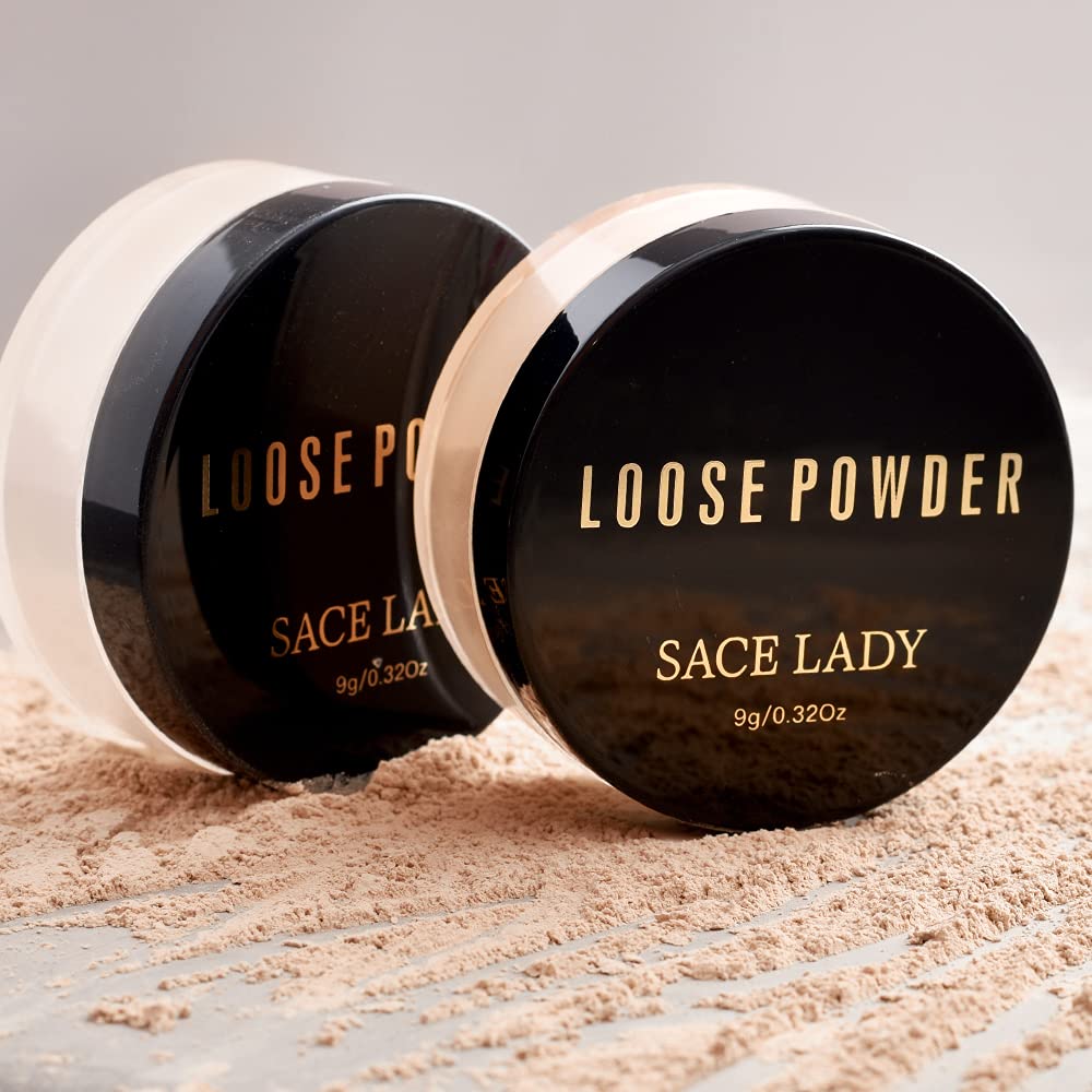 Oil Control Loose Powder Setting Makeup Kit - Waterproof, Poreless, Long Lasting Soft-Matte Face Powder (2 Colors, 2pcs*0.32Oz) for Flawless All-Day Makeup | Perfect for Oily Skin & Hot Weather