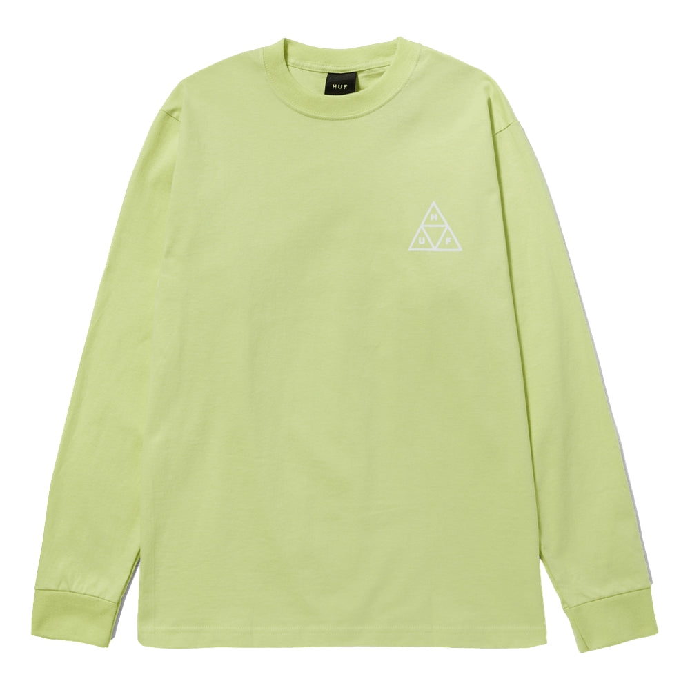 HUF Men's Long Sleeve T-Shirt - Lime Green Cotton Streetwear Tee for Casual Wear & Skateboarding