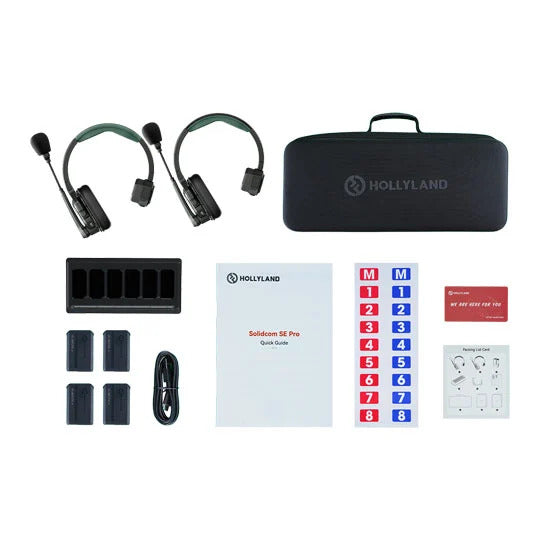 Hollyland Solidcom SE Pro 2S Noise Cancelling Headset - Single Ear Communication System for Construction, Security & Event Teams (5601Pro 2S) - Perfect for Loud Work Environments & Team Coordination
