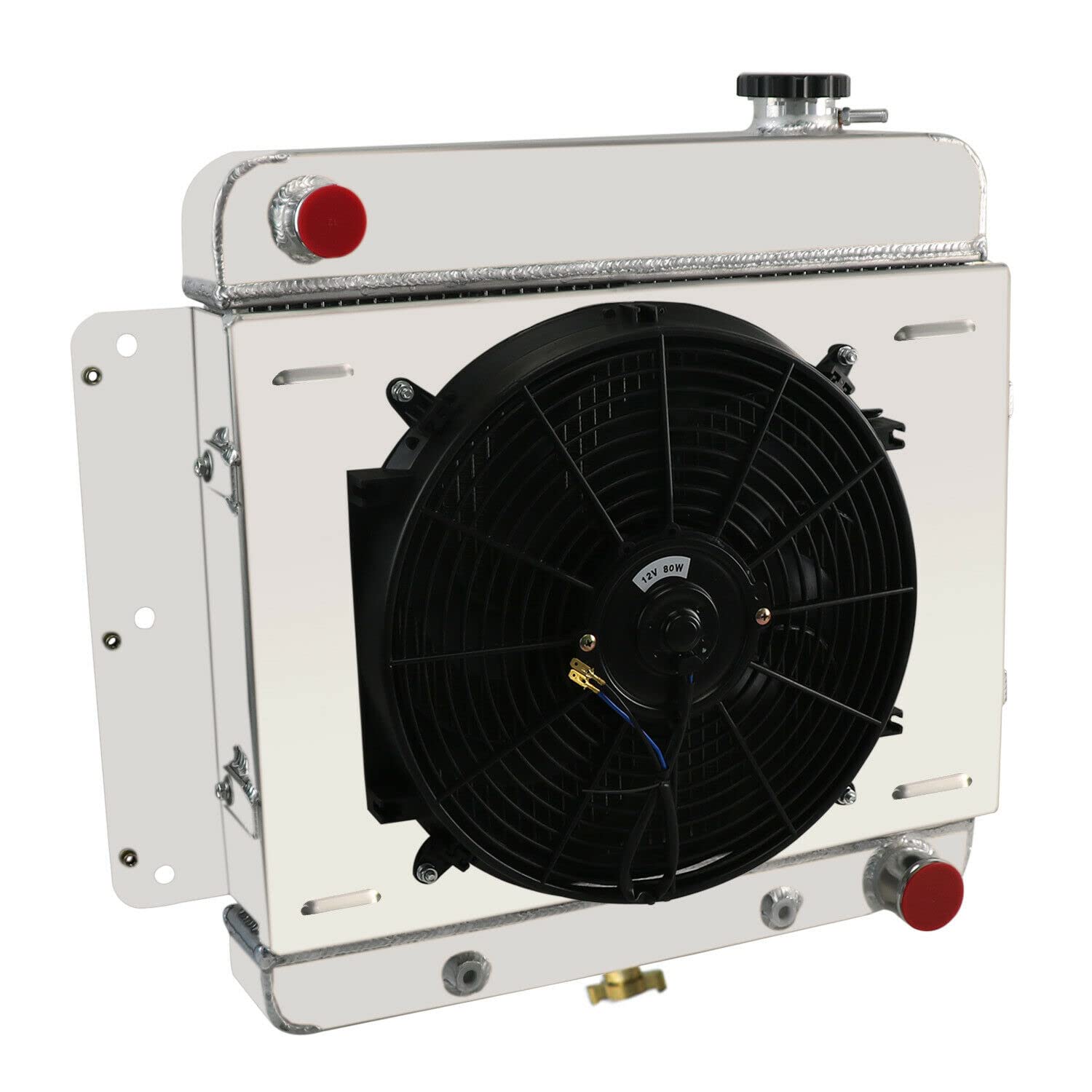 AlloyWorks 3-Row Aluminum Radiator Fan Shroud Kit for 1962-1967 Chevy Nova II - Fits Inline 6 Cylinder & V8 Conversion - High-Performance Cooling for Classic Car Restoration & Hot Rod Upgrades