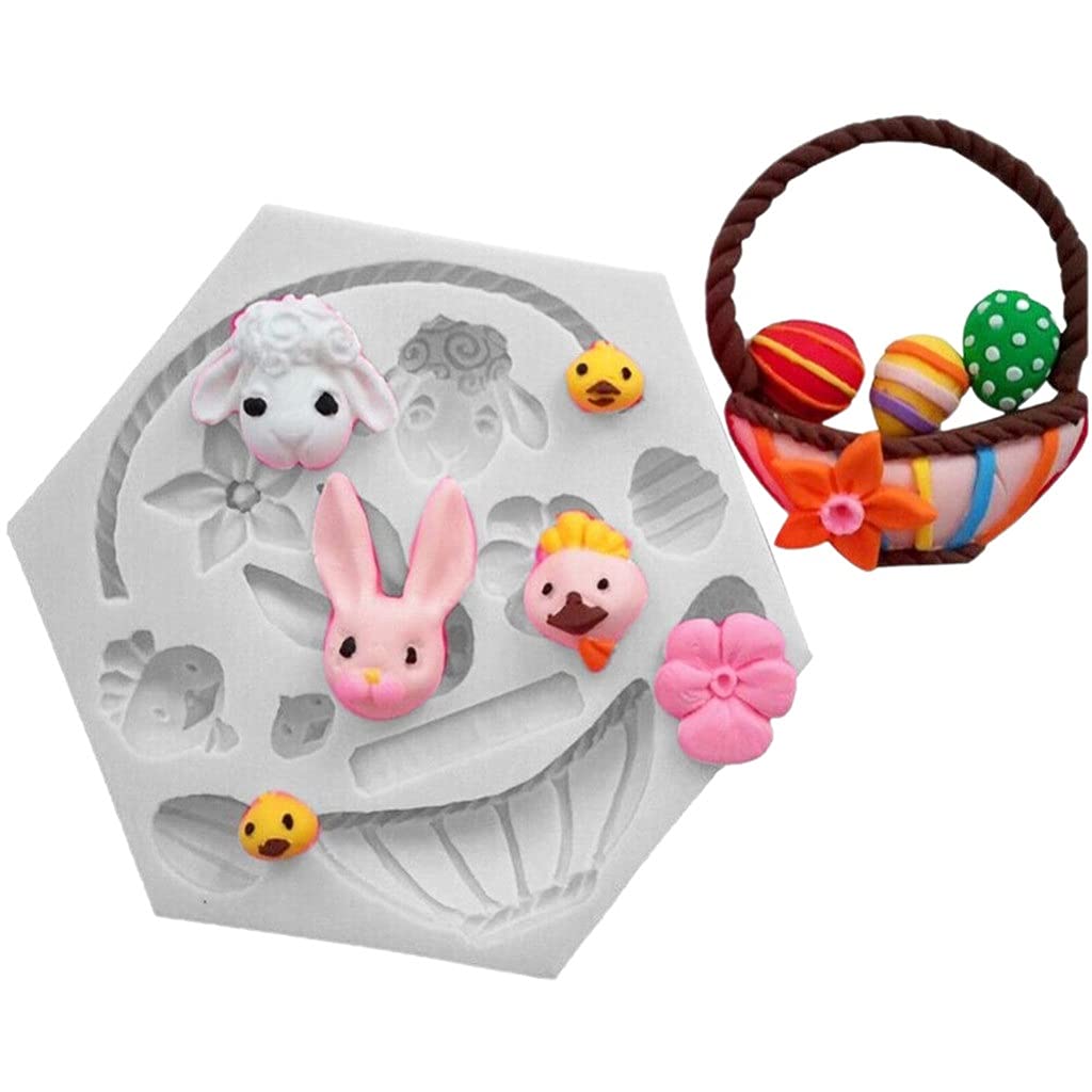 4-Piece Easter Silicone Mold Set for Cake, Chocolate & Fondant - DIY Baking Decorating Tools - Kitchen Accessories for Easter Desserts, Cupcakes & Holiday Treats