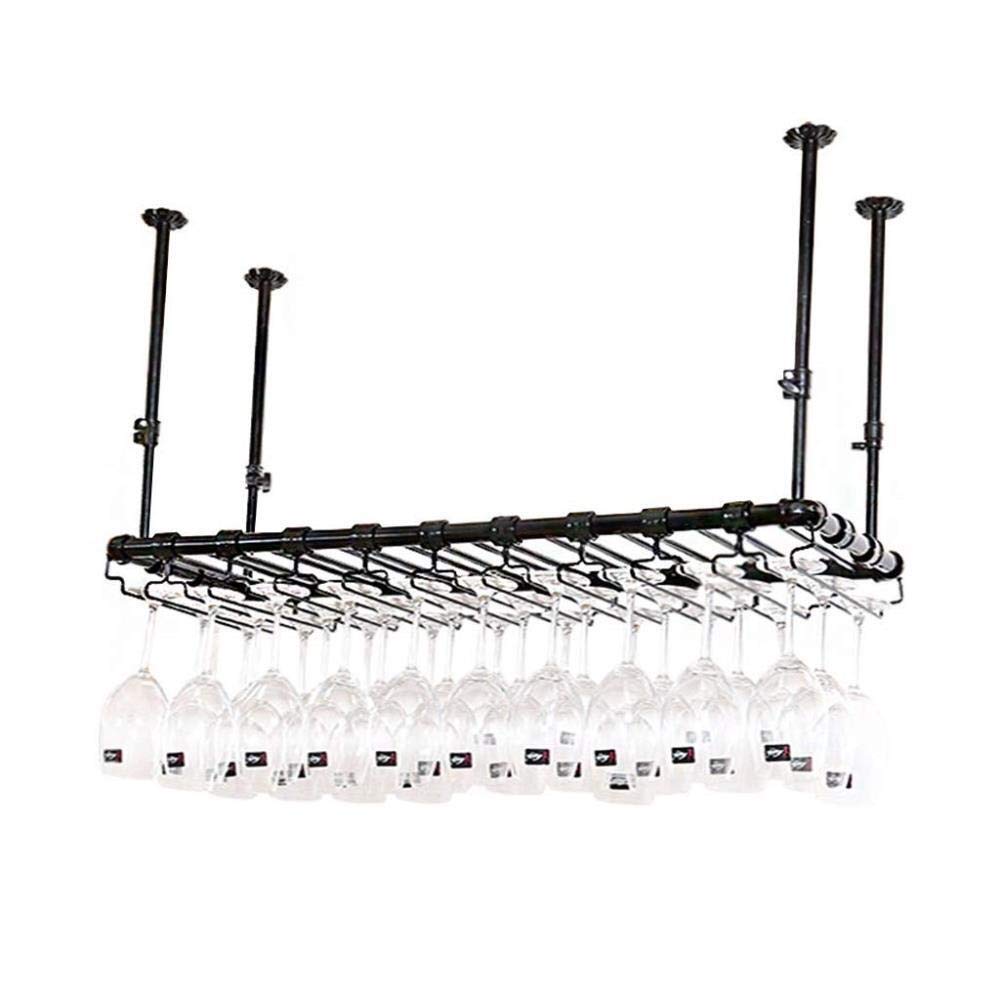 European Style Floating Bar Unit Shelf - Ceiling Mount Wine Rack & Glass Holder for Kitchen, Bar or Restaurant - Hanging Bottle Storage Organizer for Wine, Liquor & Cocktail Glasses - Perfect for Home Entertaining & Commercial Use