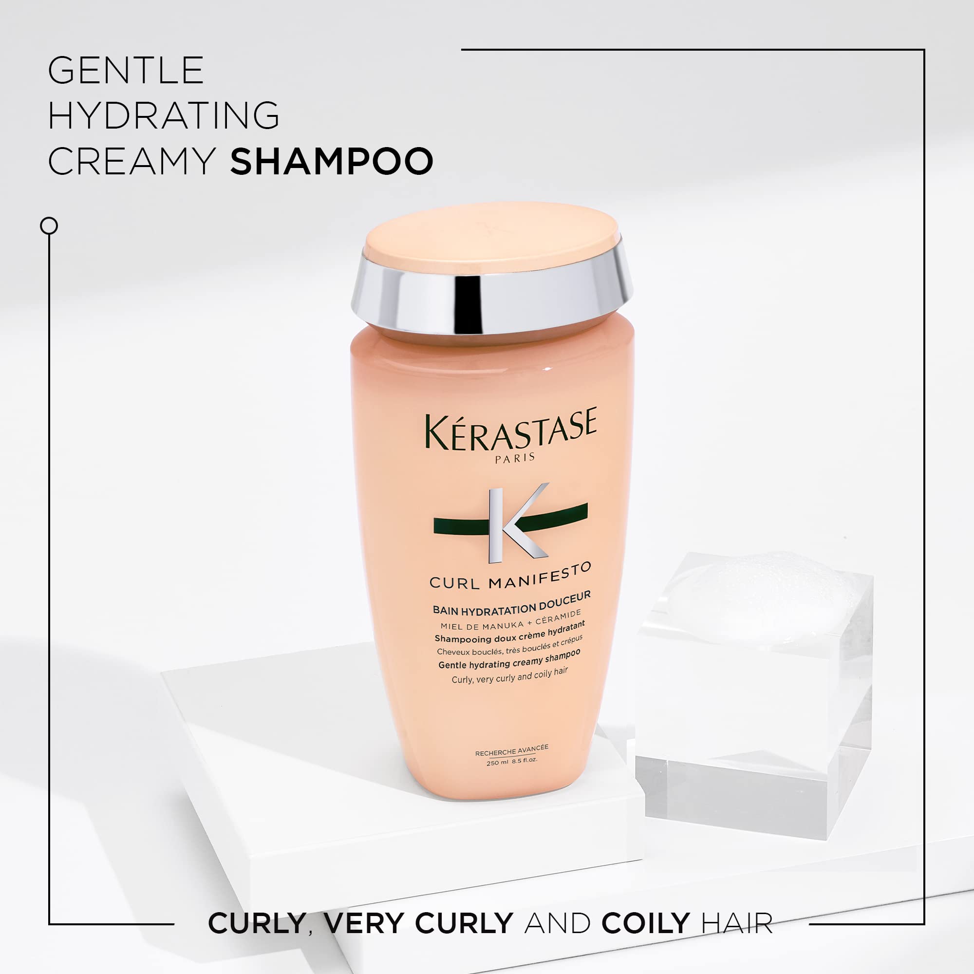 Kerastase Curl Manifesto Hydrating Shampoo and Conditioner Set for Wavy, Curly & Coily Hair | Gentle Cleansing, Frizz Control & Moisture Boost | Salon-Quality Hair Care for Defined, Soft Curls | Perfect for Daily Use & Styling