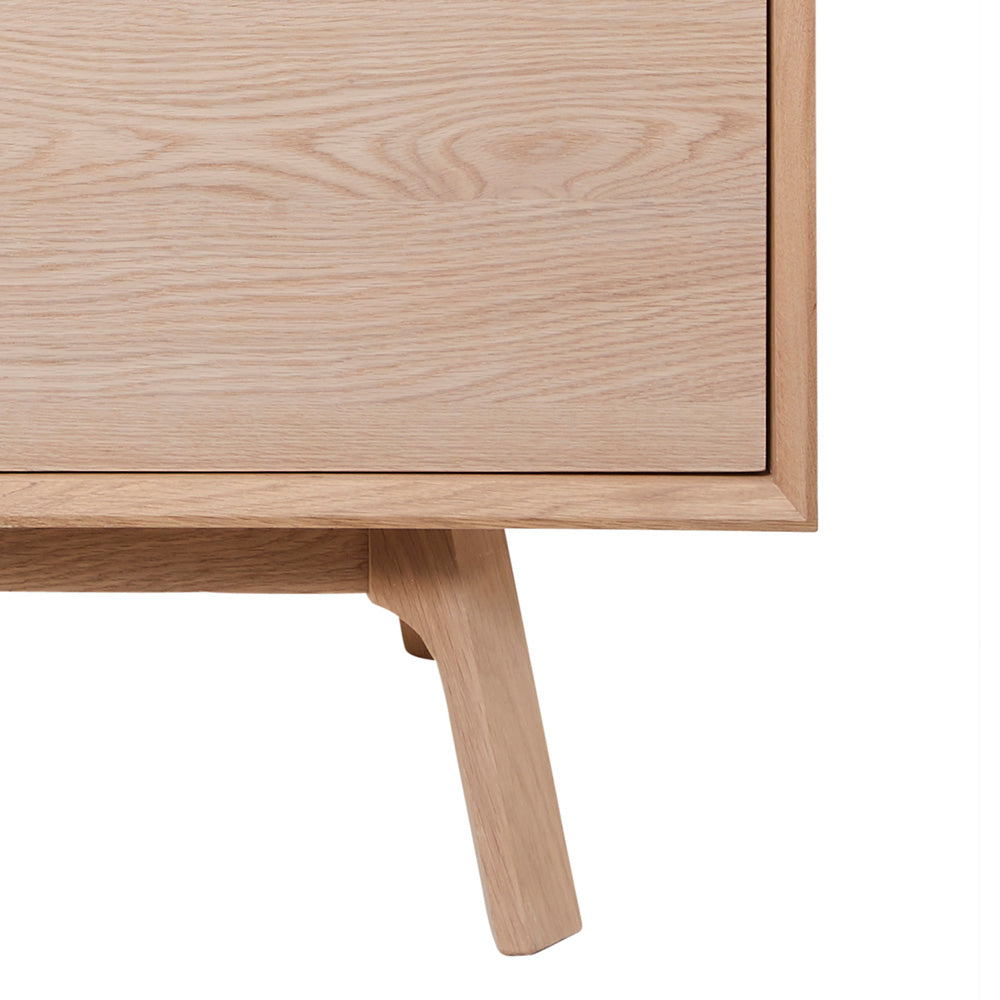 CAPRI Tall Sideboard 1.2M Natural Wood Buffet Cabinet - Modern Storage for Dining Room, Living Room & Entryway