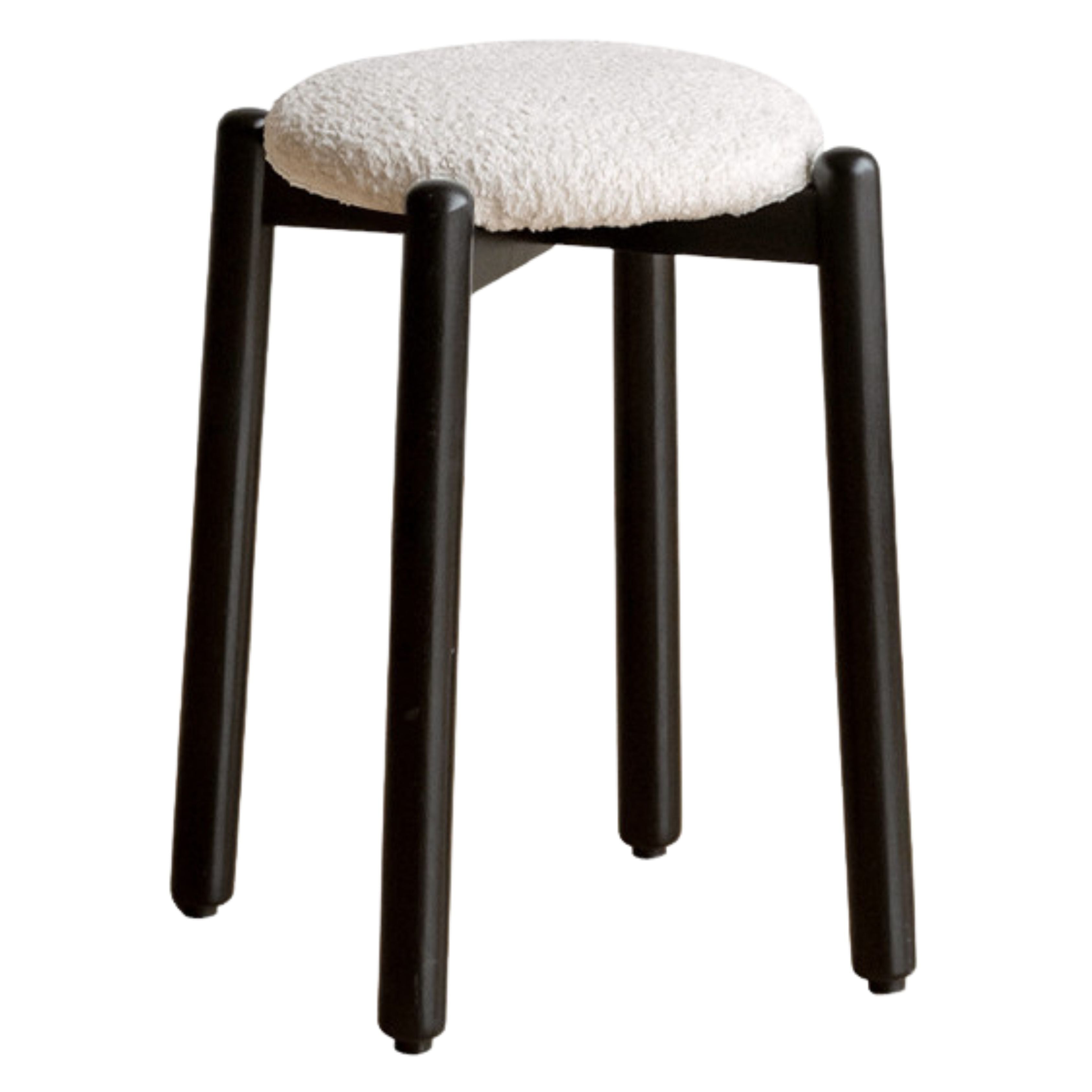 15.4x15.4x18.1 inch / 39.6x39.6x46сm / Smoked color/ Rubber soft stool imitation lambskin cloud cotton white * 2