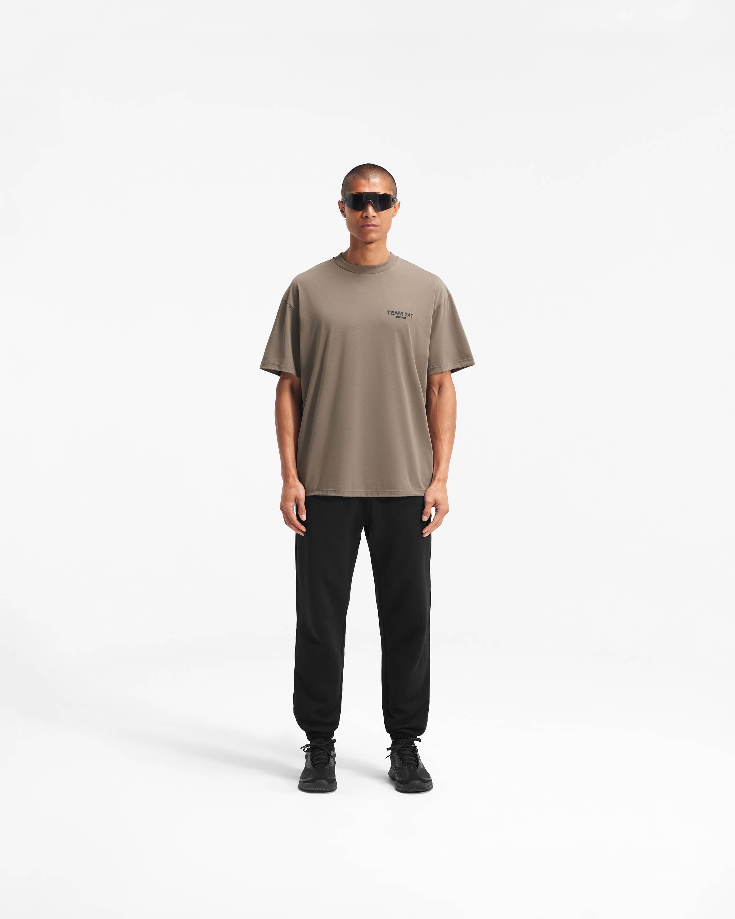 Team 247 Oversized T-Shirt for Men - Army Green Casual Loose Fit Cotton Shirt - Perfect for Streetwear, Gym, and Everyday Comfort