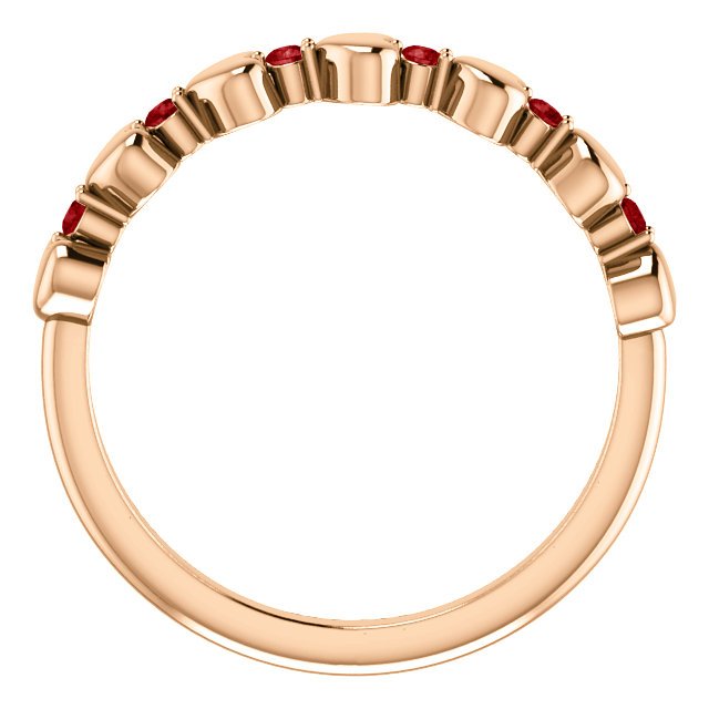 14KT Gold 0.12 CTW Ruby Heart Stackable Ring for Women - Elegant Valentine's Day Gift, Anniversary Jewelry, Everyday Wear